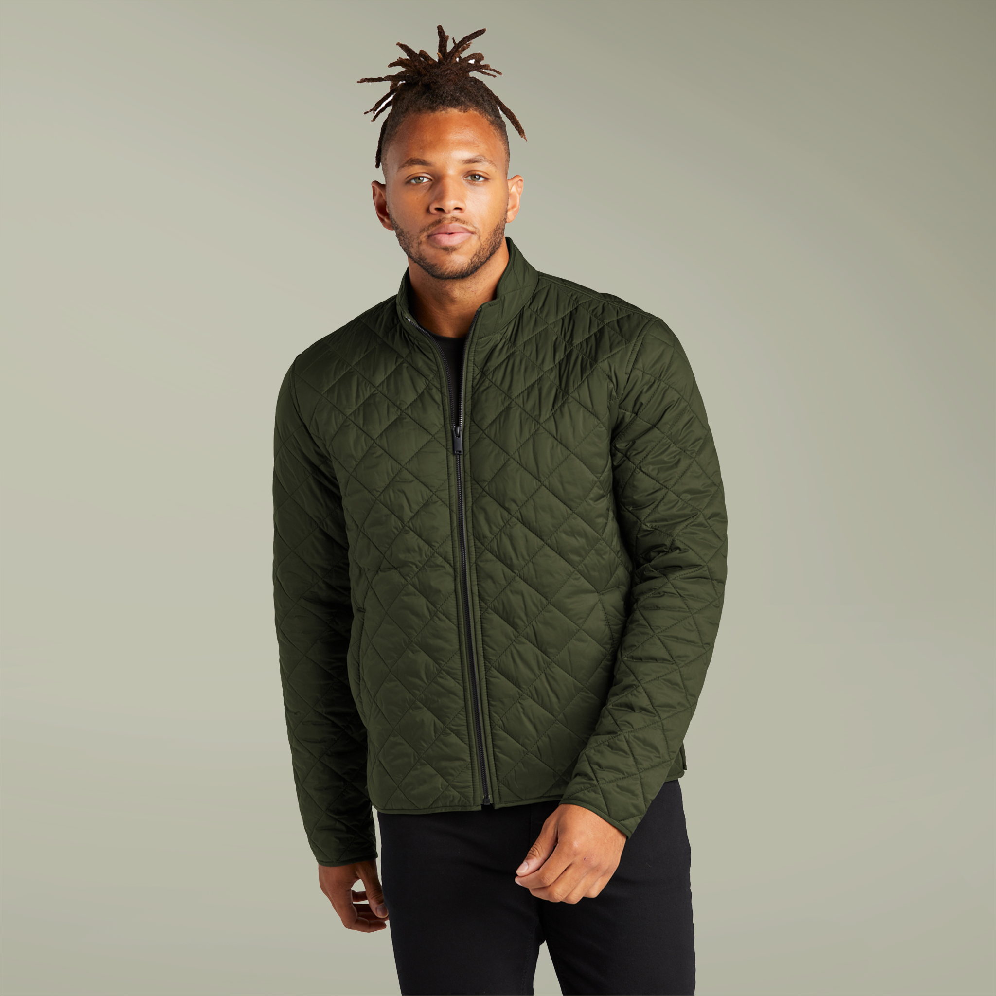Men's Quilted Full-Zip Jacket (Embroidery) - Thumbnail Image