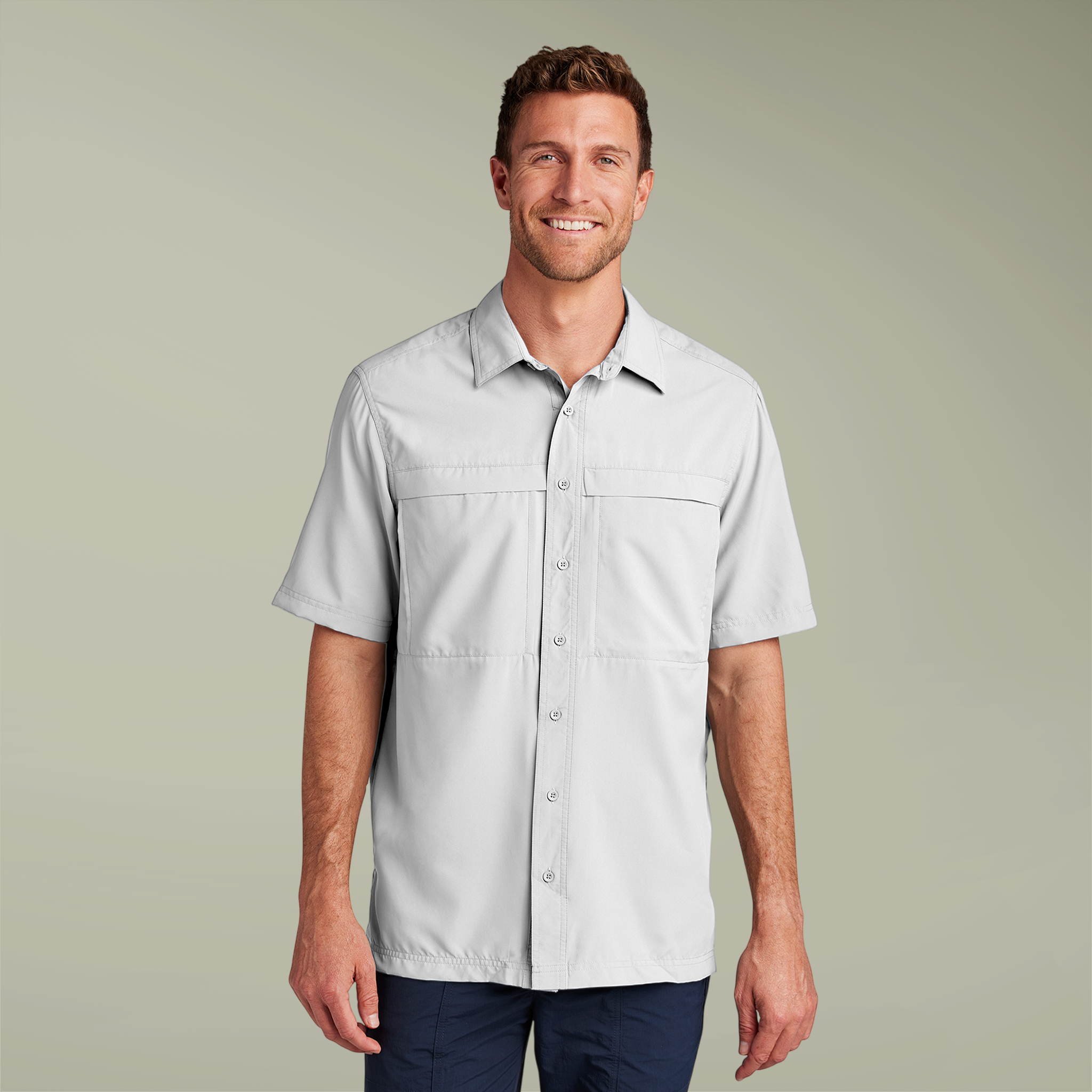 Port Authority® Unisex Short Sleeve UV Daybreak Shirt (Embroidery) - Main Image