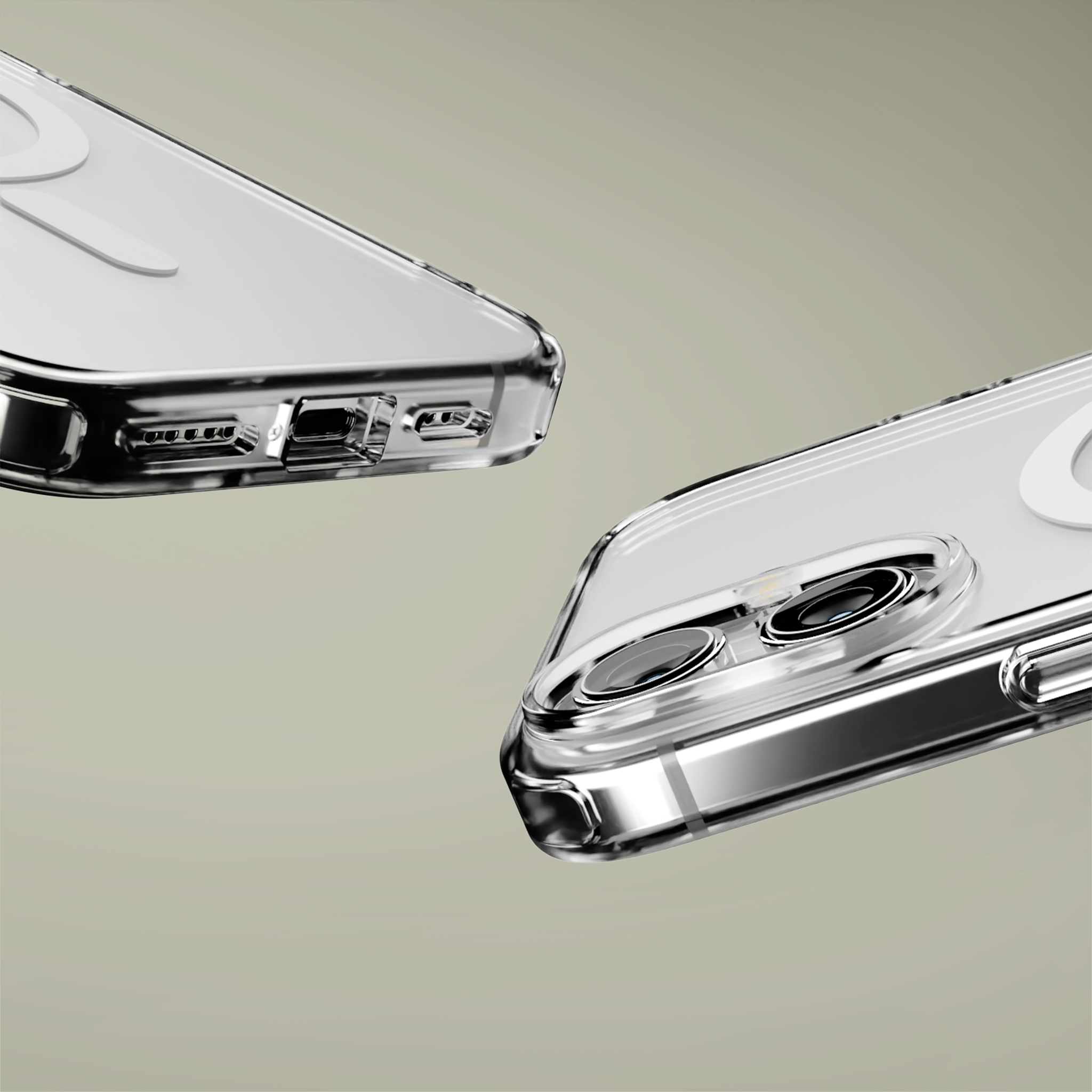 MagSafe® compatible transparent case with glossy finish