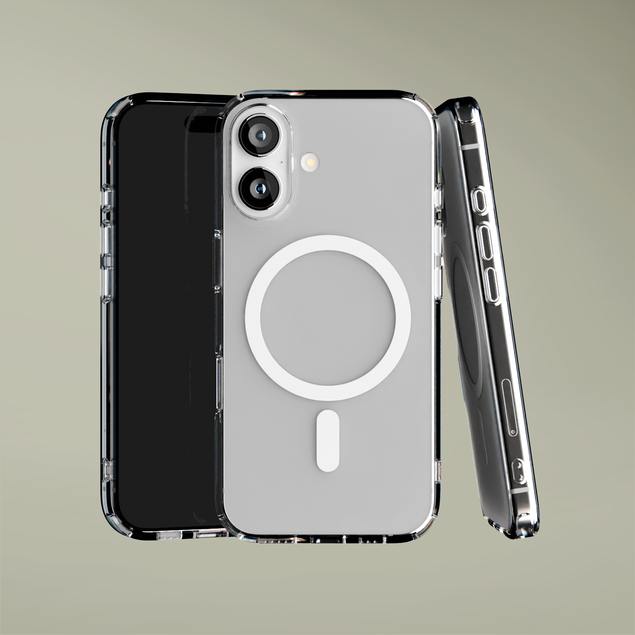 Anti-yellowing transparent MagSafe® case with soft TPU edges
