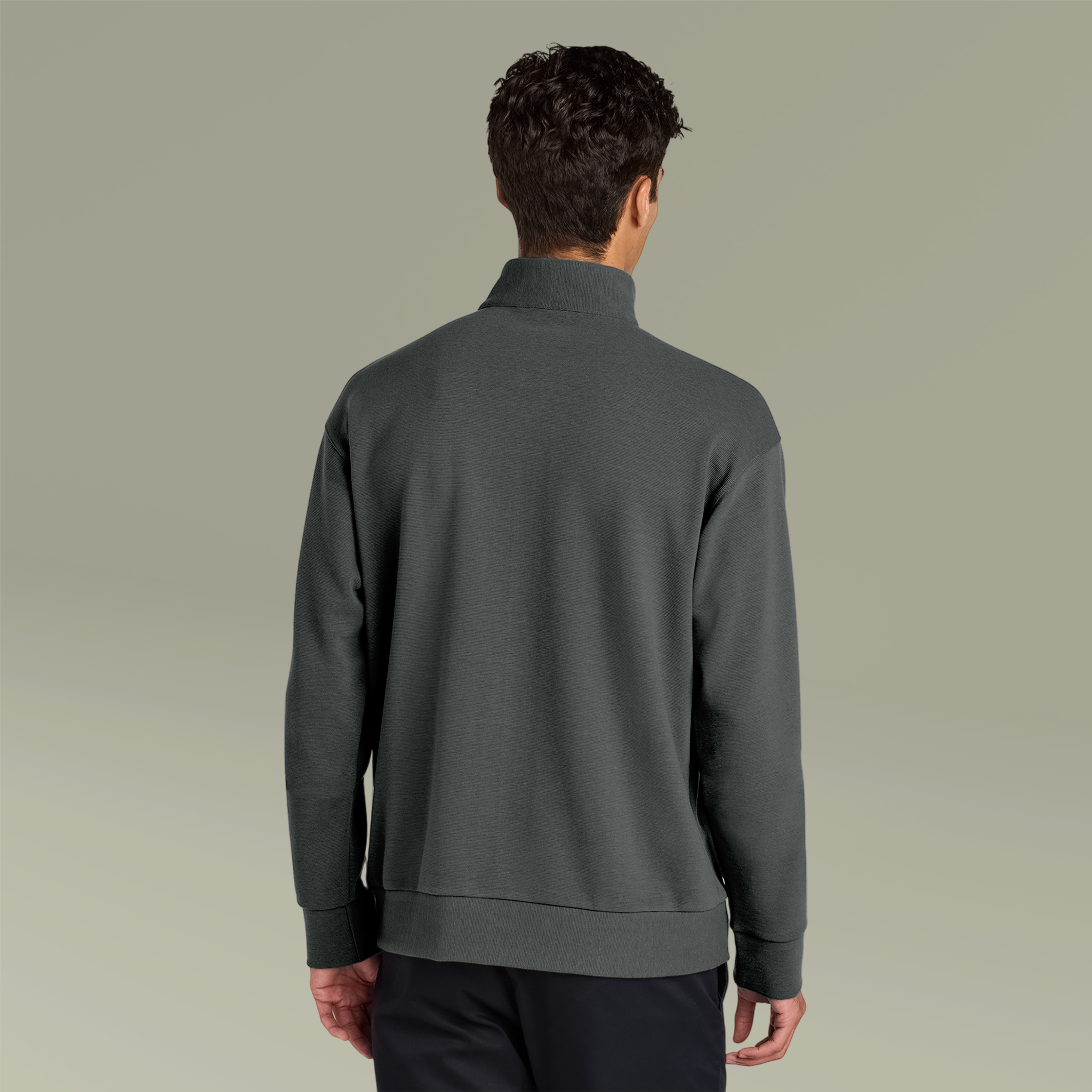 Men's Linear Texture Quarter-Zip (Embroidery)
