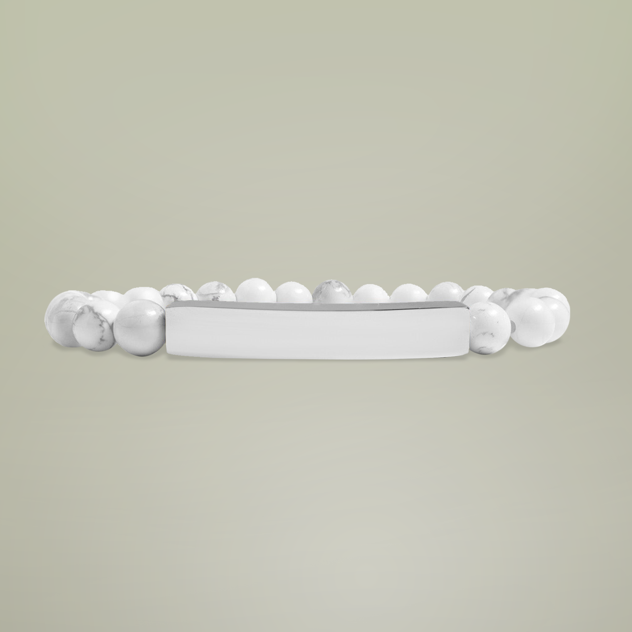 Natural Stone Stretch Bar Bracelet (Engraving)