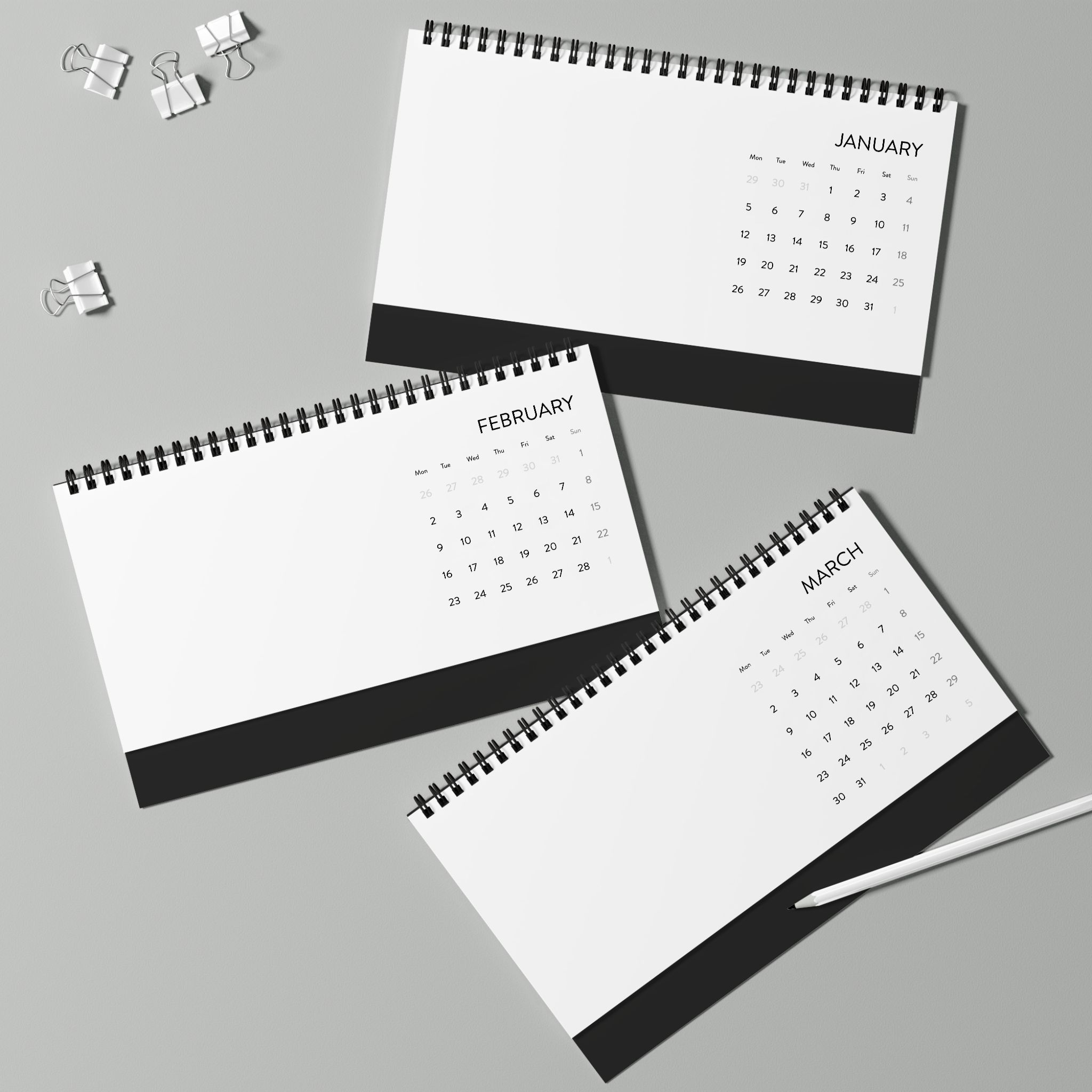 Simplex Desk Calendar (2026 grid) - Thumbnail Image