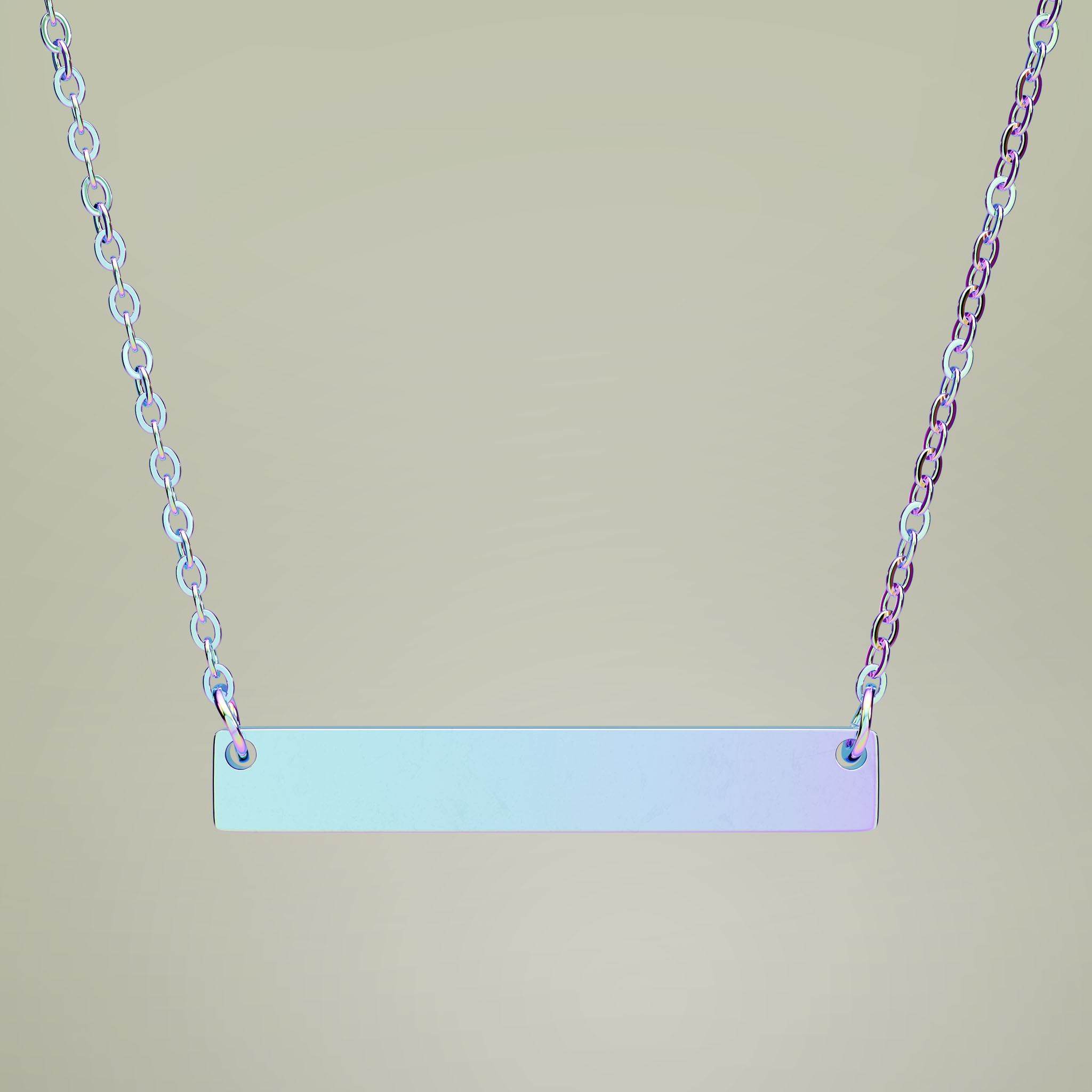 Horizontal Bar Necklace (Engraving) - Thumbnail Image