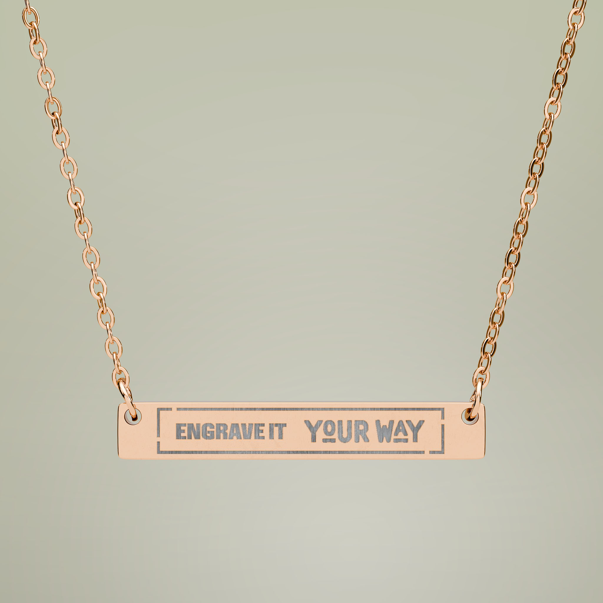 Horizontal Bar Necklace (Engraving)