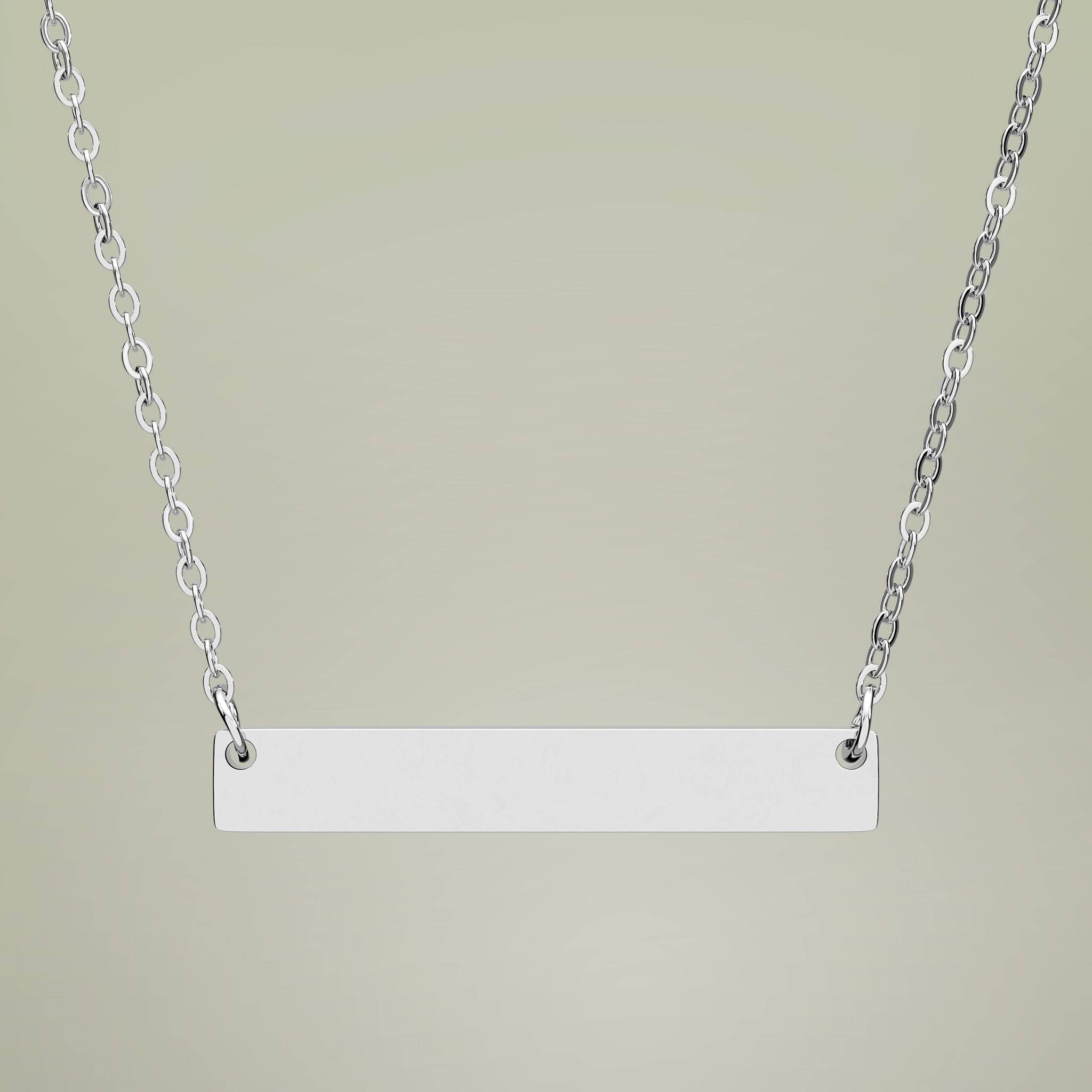 Horizontal Bar Necklace (Engraving) - Thumbnail Image