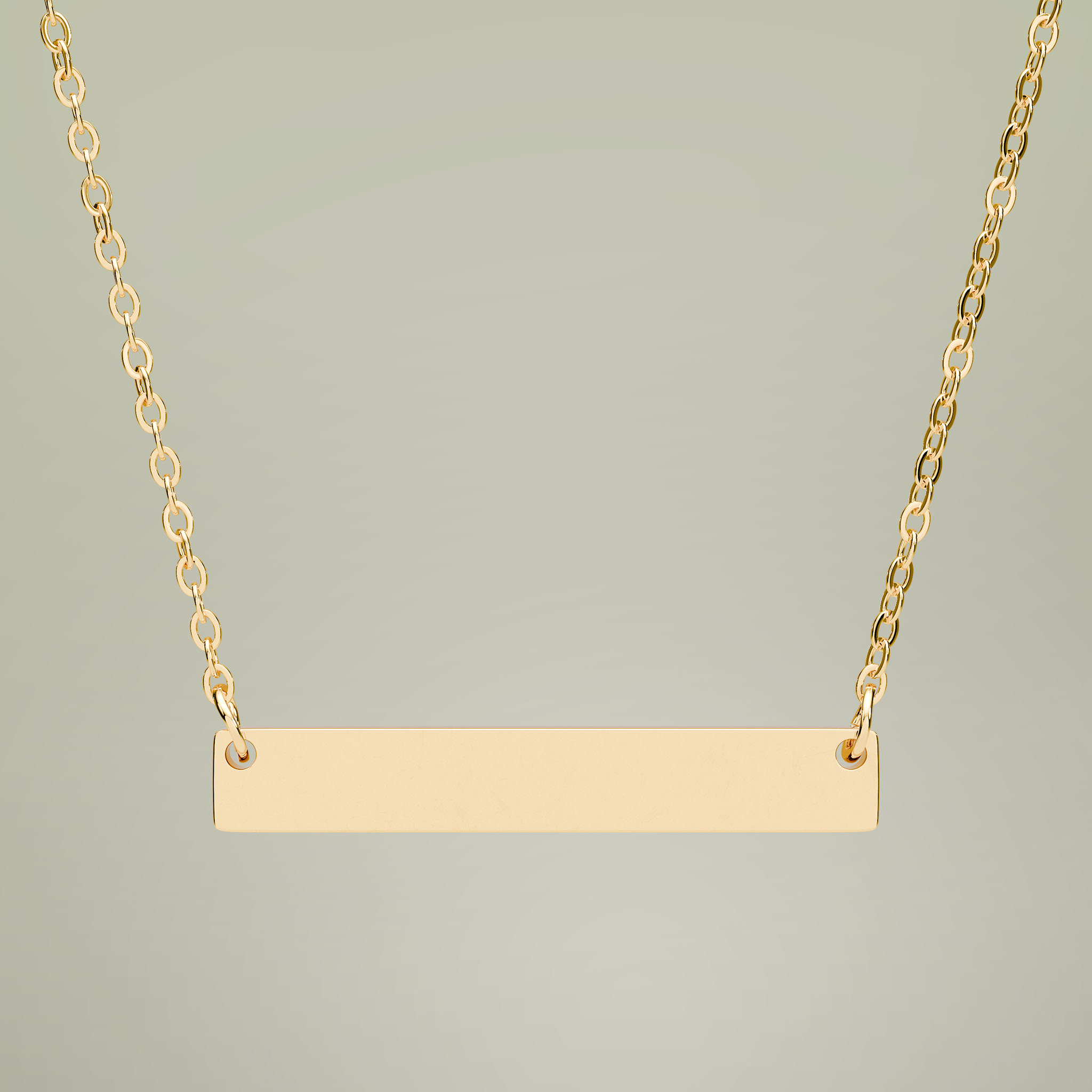 Horizontal Bar Necklace (Engraving) - Thumbnail Image