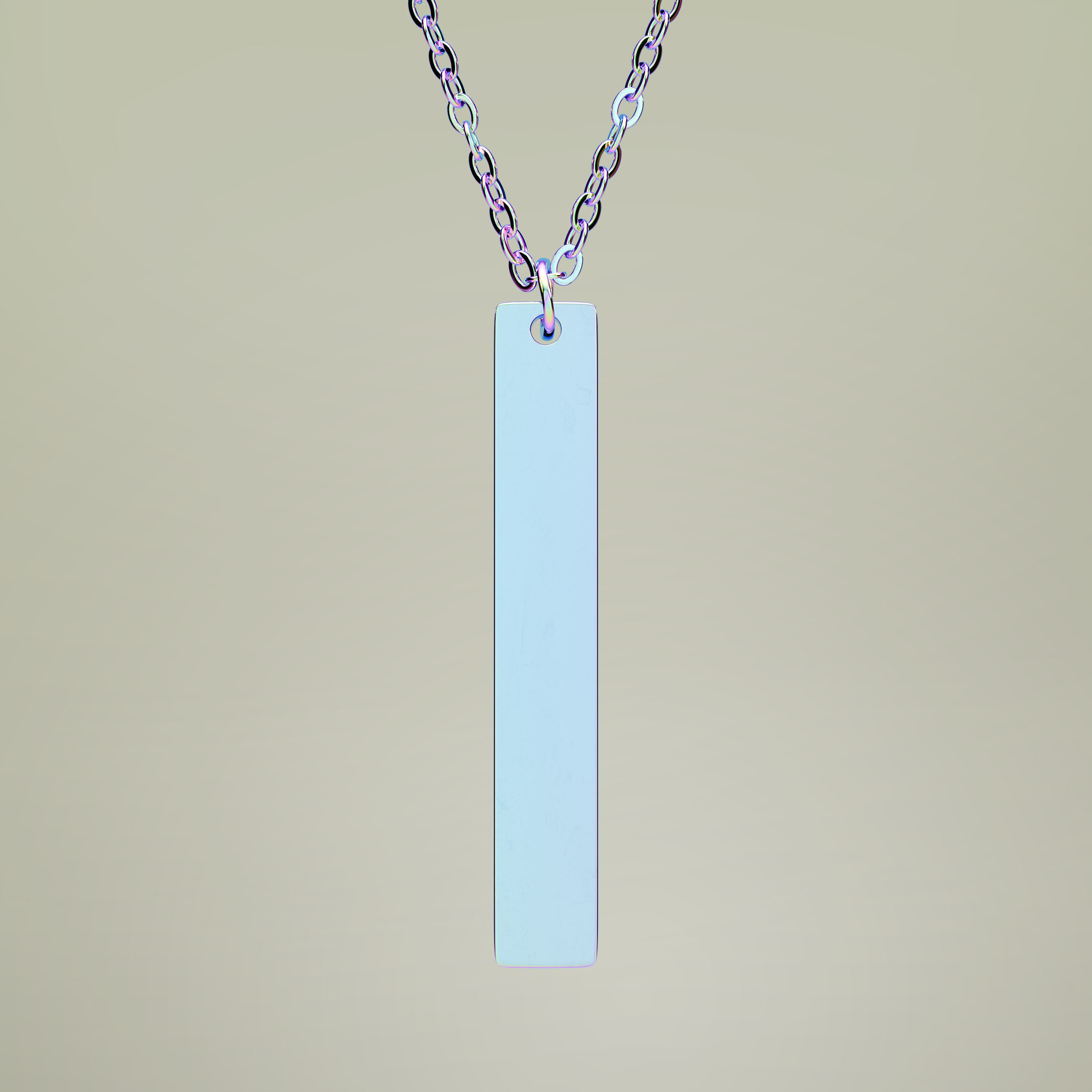 Vertical Bar Necklace (Engraving) - Thumbnail Image