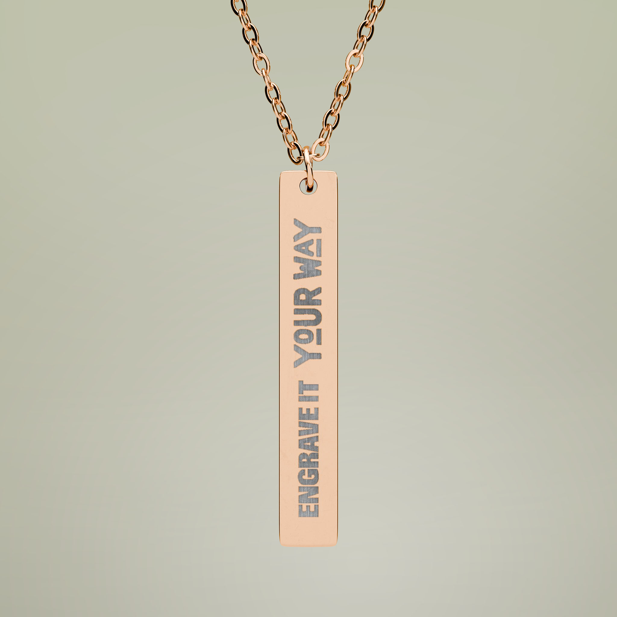 Vertical Bar Necklace (Engraving)