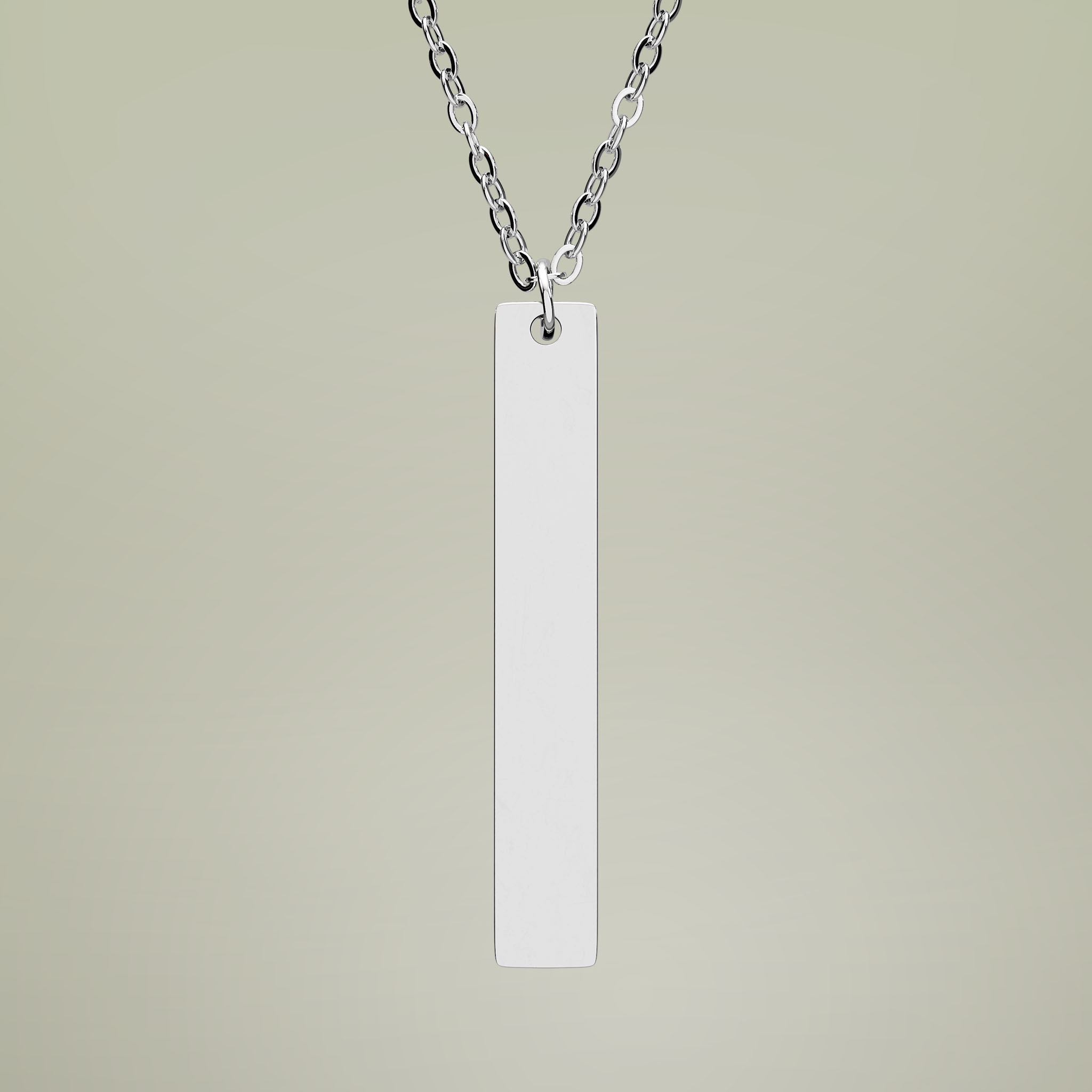 Vertical Bar Necklace (Engraving) - Thumbnail Image
