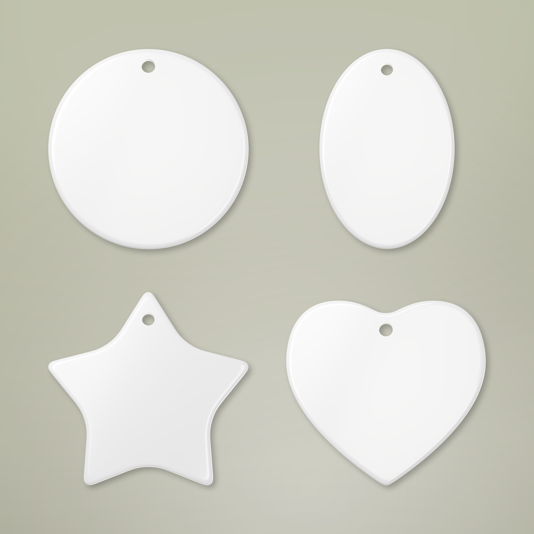 Ceramic Ornaments, 1-Side Print - Thumbnail Image