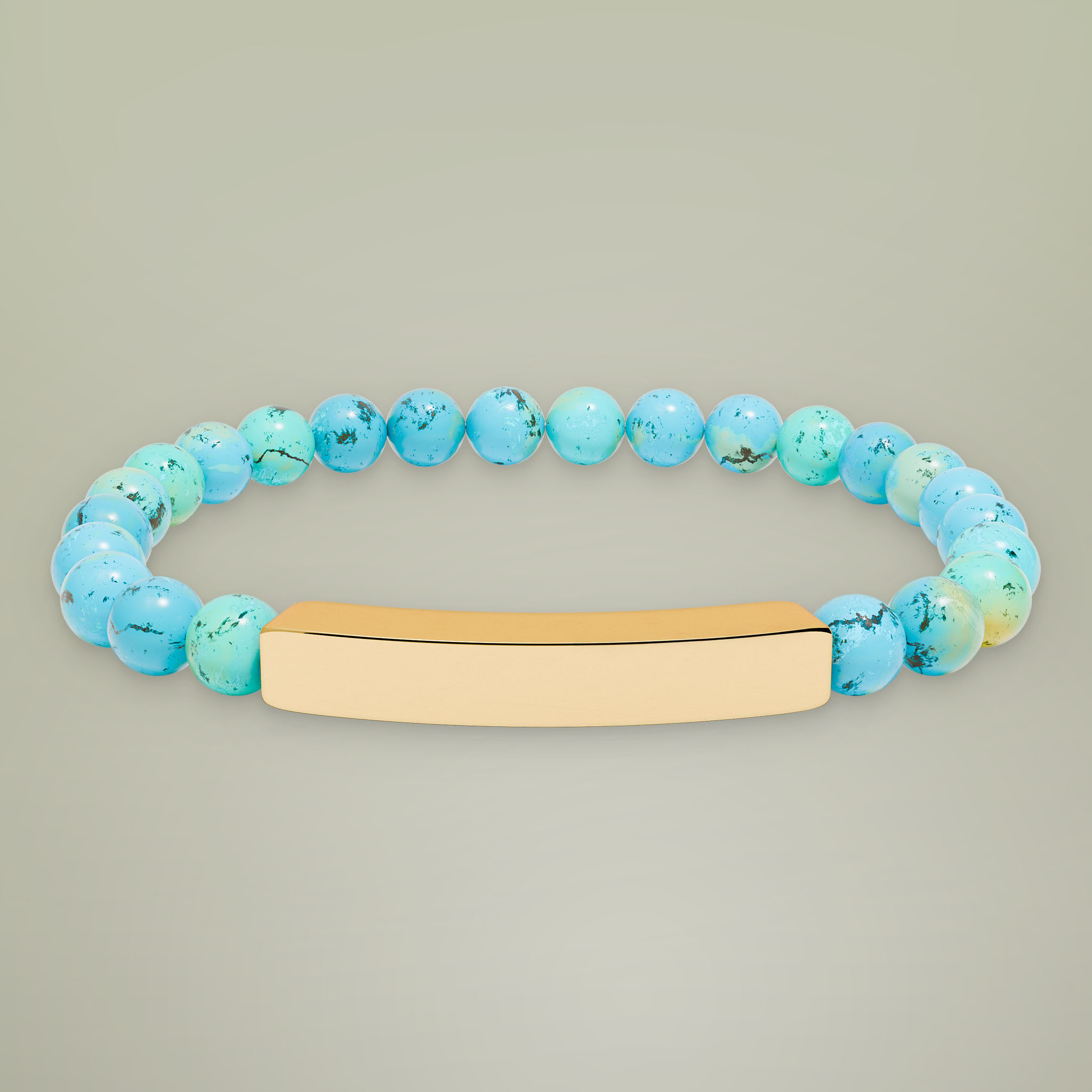 Natural Stone Stretch Bar Bracelet (Engraving) - Thumbnail Image