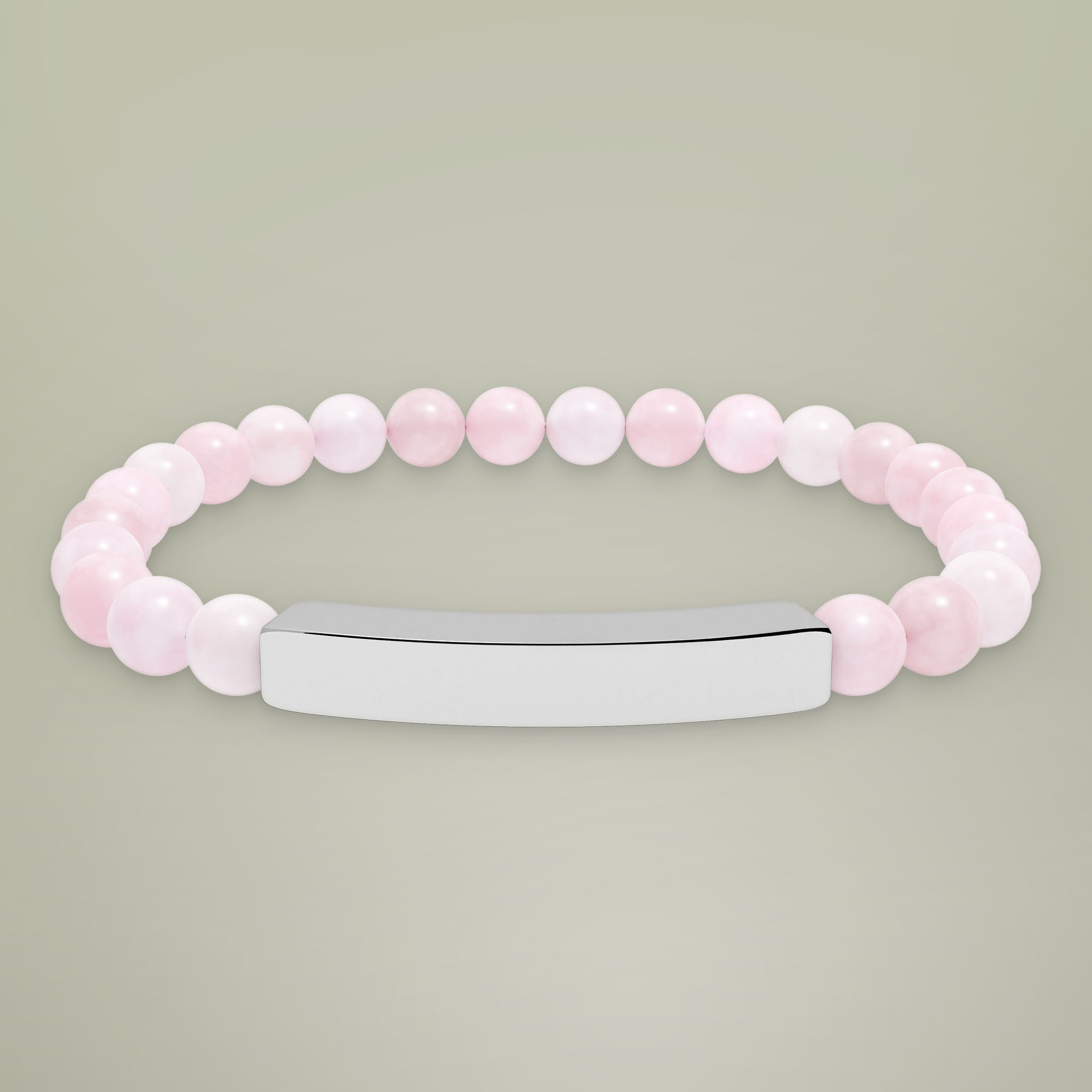 Natural Stone Stretch Bar Bracelet (Engraving) - Thumbnail Image