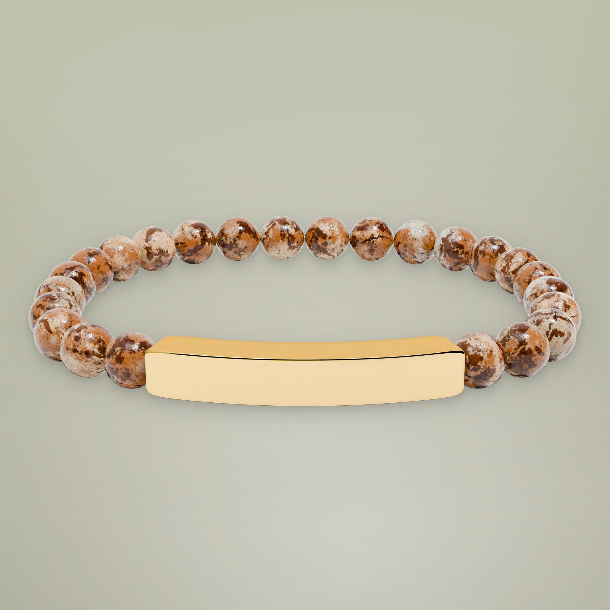 Natural Stone Stretch Bar Bracelet (Engraving) - Thumbnail Image