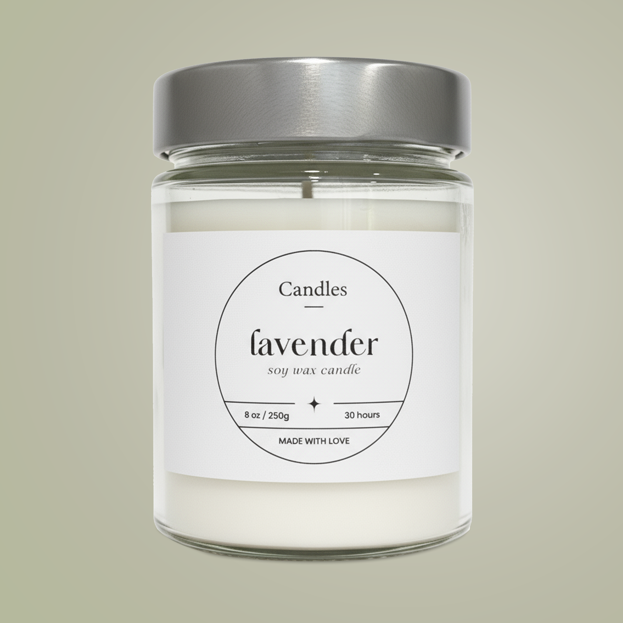 Soy Wax Candle in Jar, 9oz - Thumbnail Image