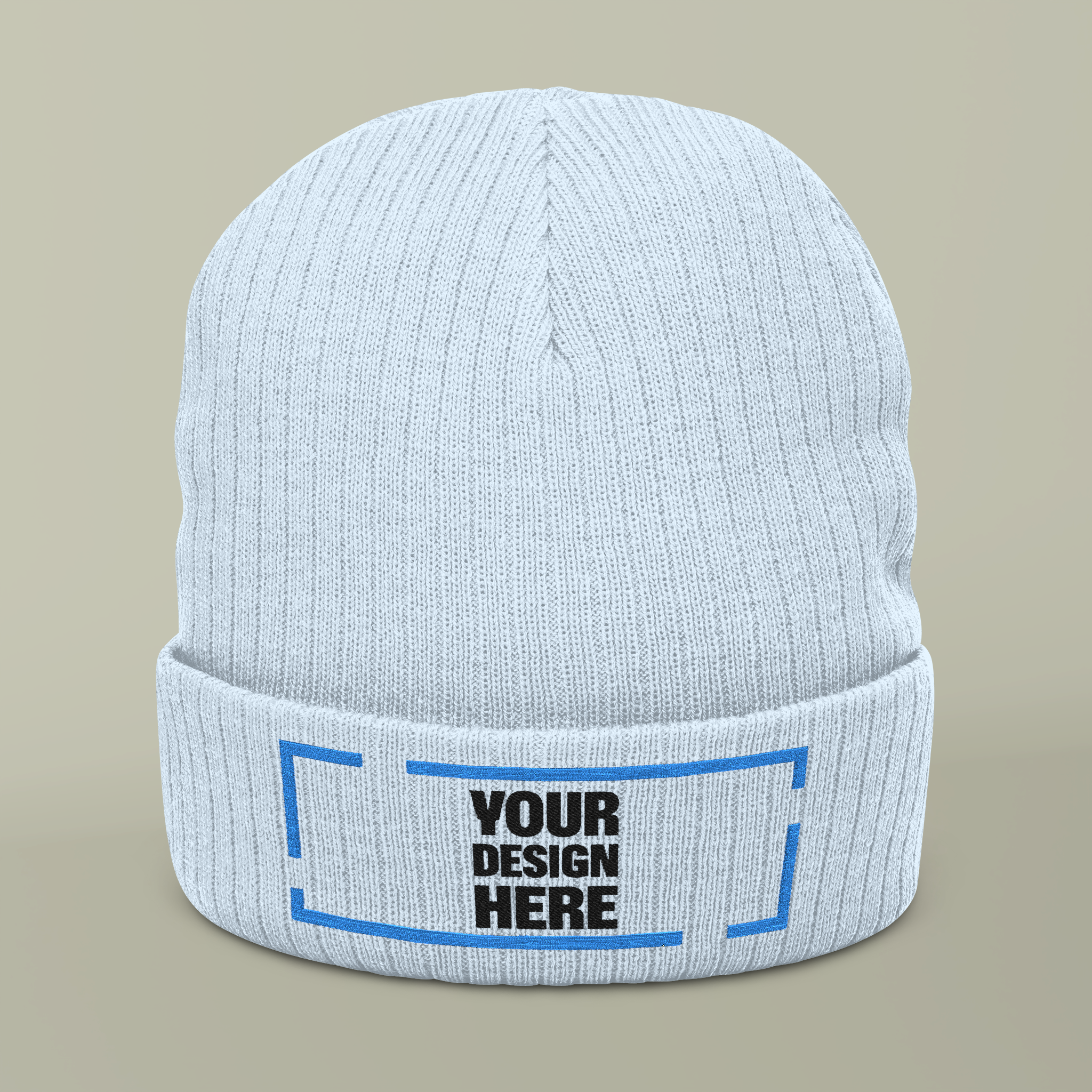 Ribbed Knit Beanie (Embroidery)Design