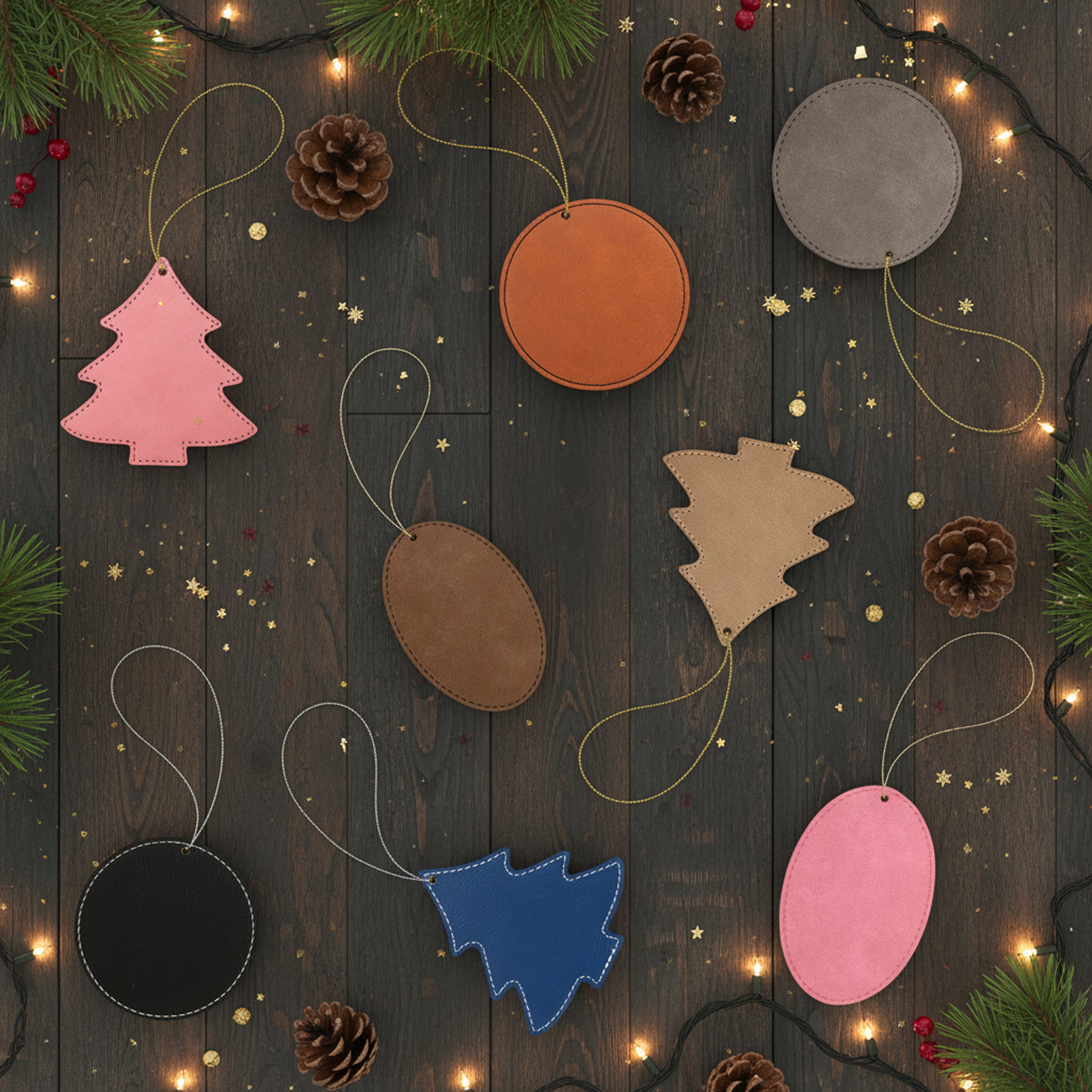 Leatherette Ornament, 3 Shapes (Engraving) - Thumbnail Image