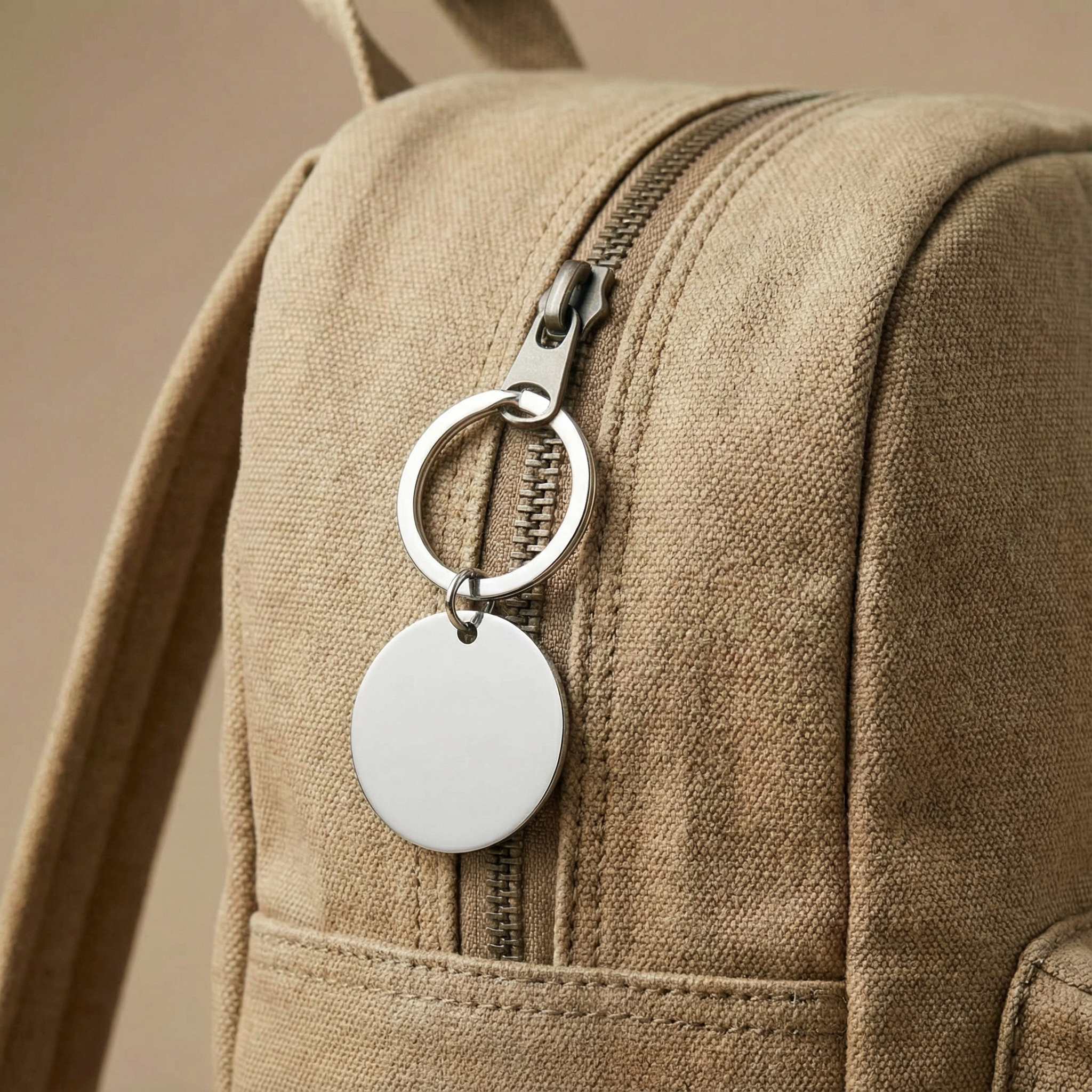 Stainless Steel Round Keychain (Engraving) - Thumbnail Image