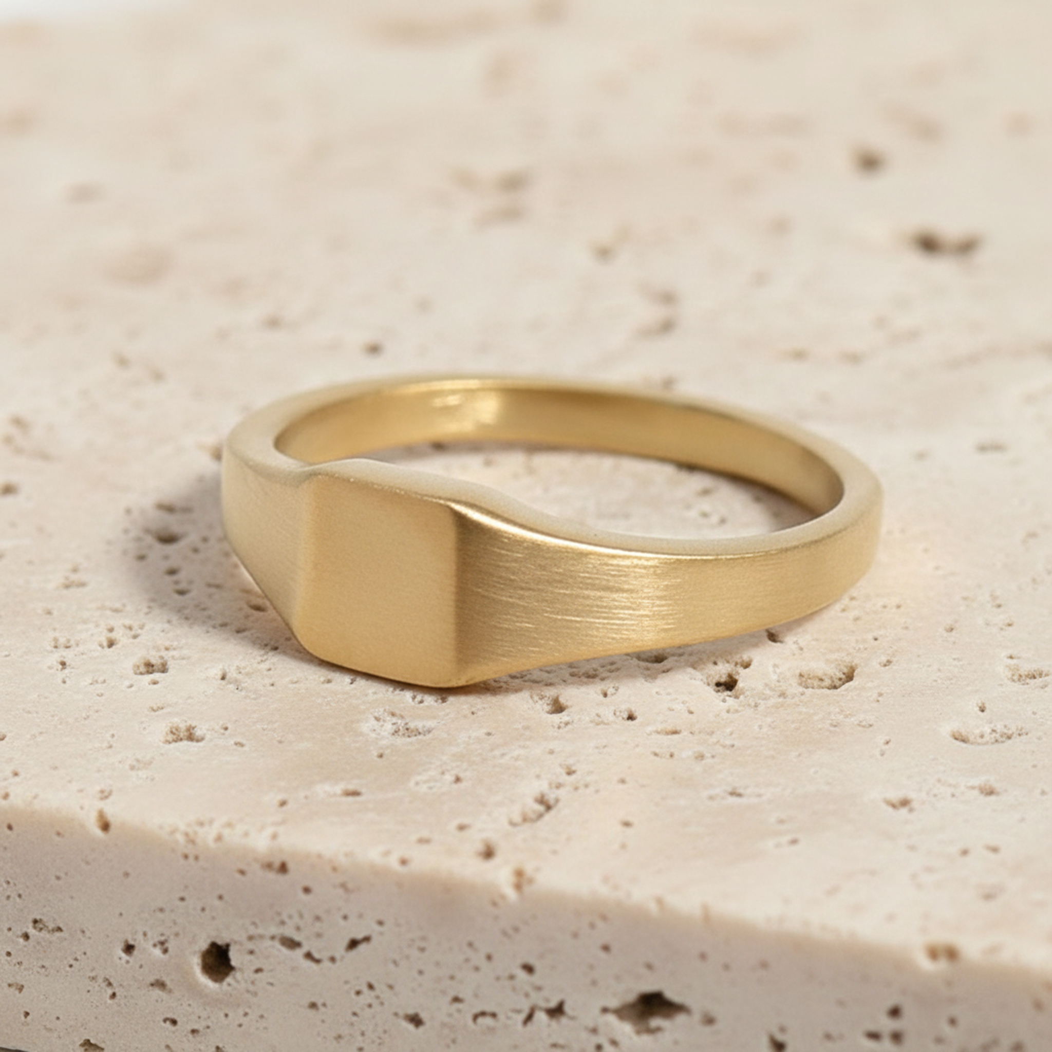 Stainless Steel Square Signet Ring (Engraving) - Thumbnail Image