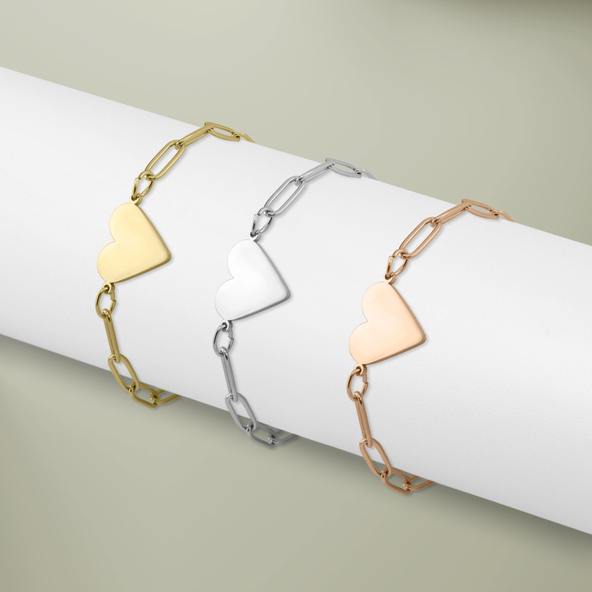 Paperclip Heart Bracelet (Engraving) - Main Image