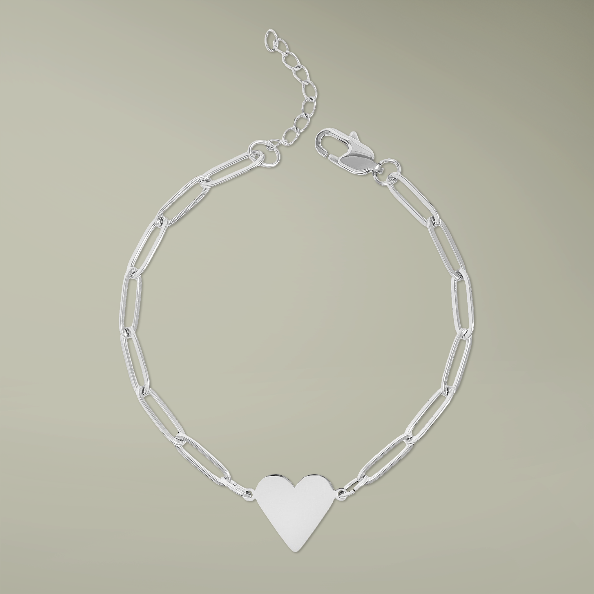 Paperclip Heart Bracelet (Engraving) - Thumbnail Image