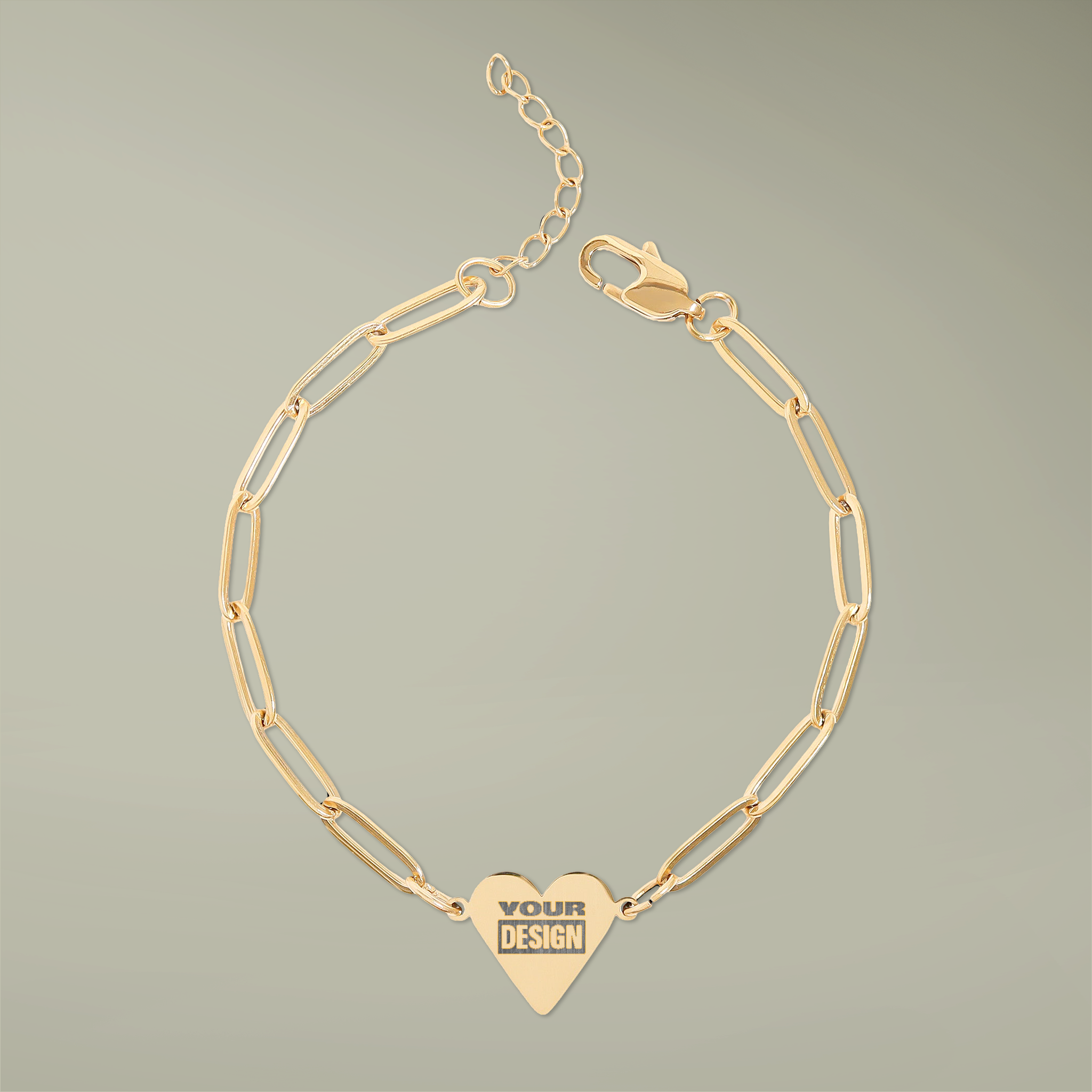 Paperclip Heart Bracelet (Engraving) - Thumbnail Image