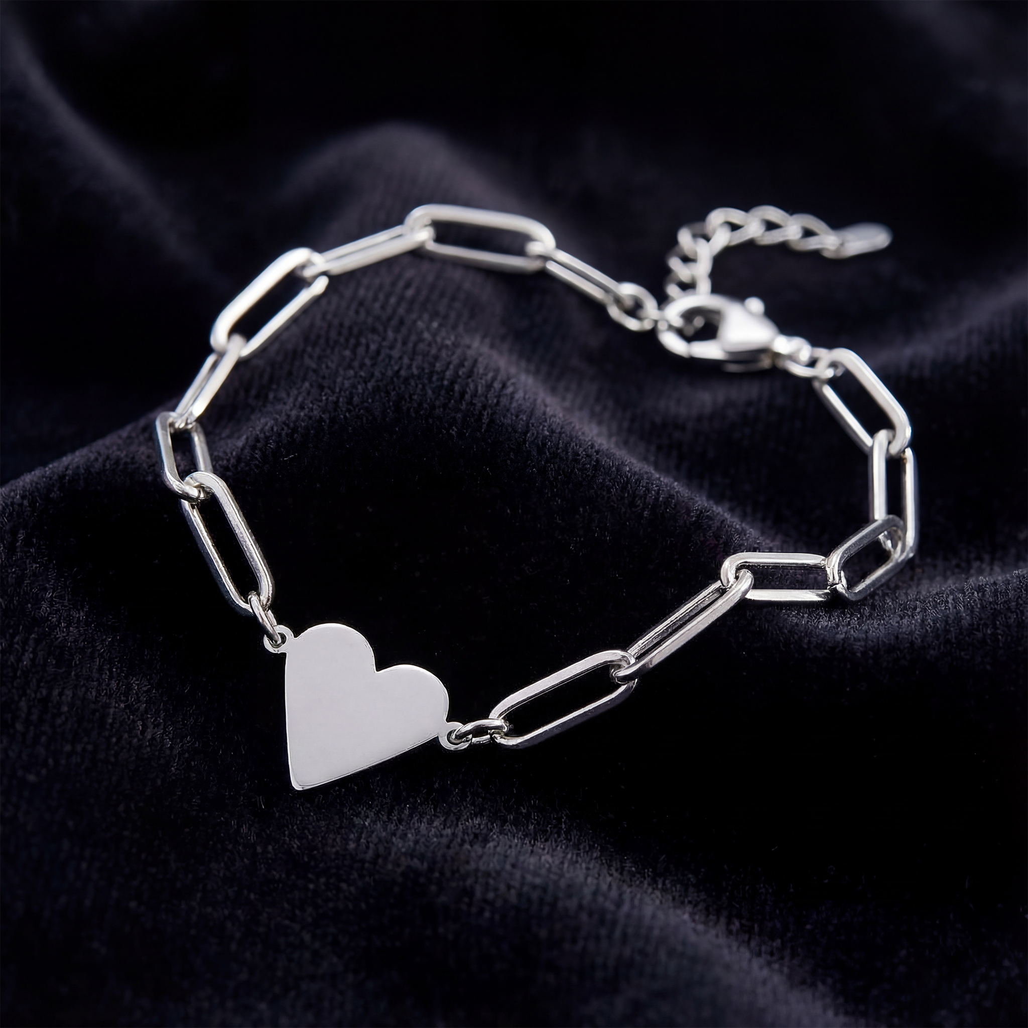Paperclip Heart Bracelet (Engraving) - Thumbnail Image