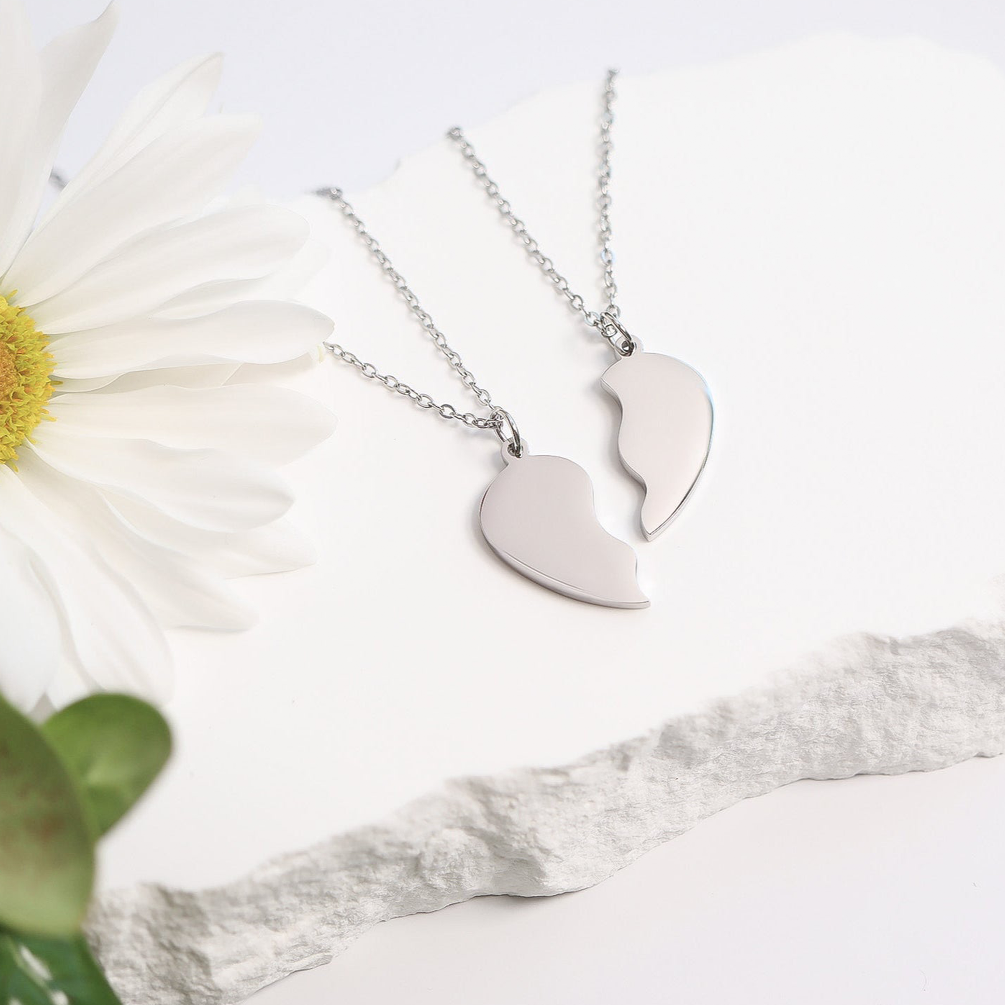 Break Apart Heart Necklace Set (Engraving) - Thumbnail Image