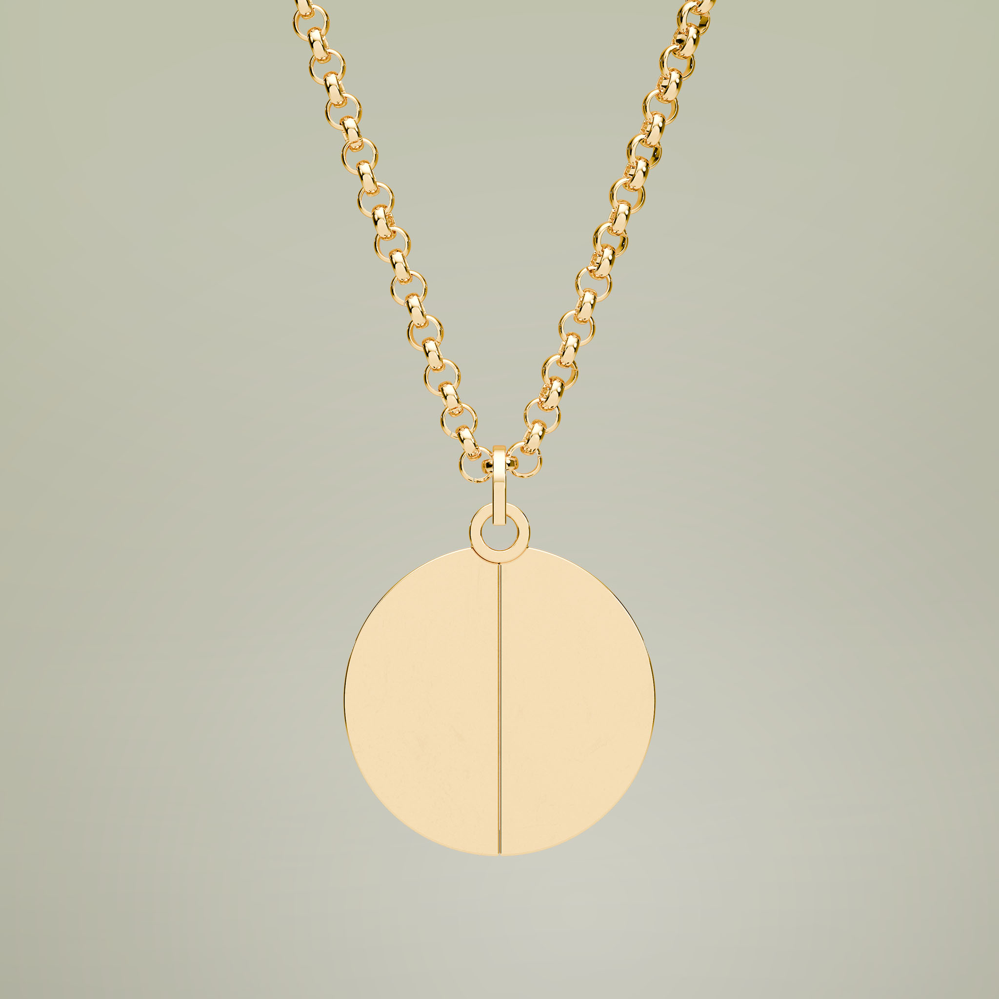 Hidden Message Circle Necklace (Engraving) - Main Image