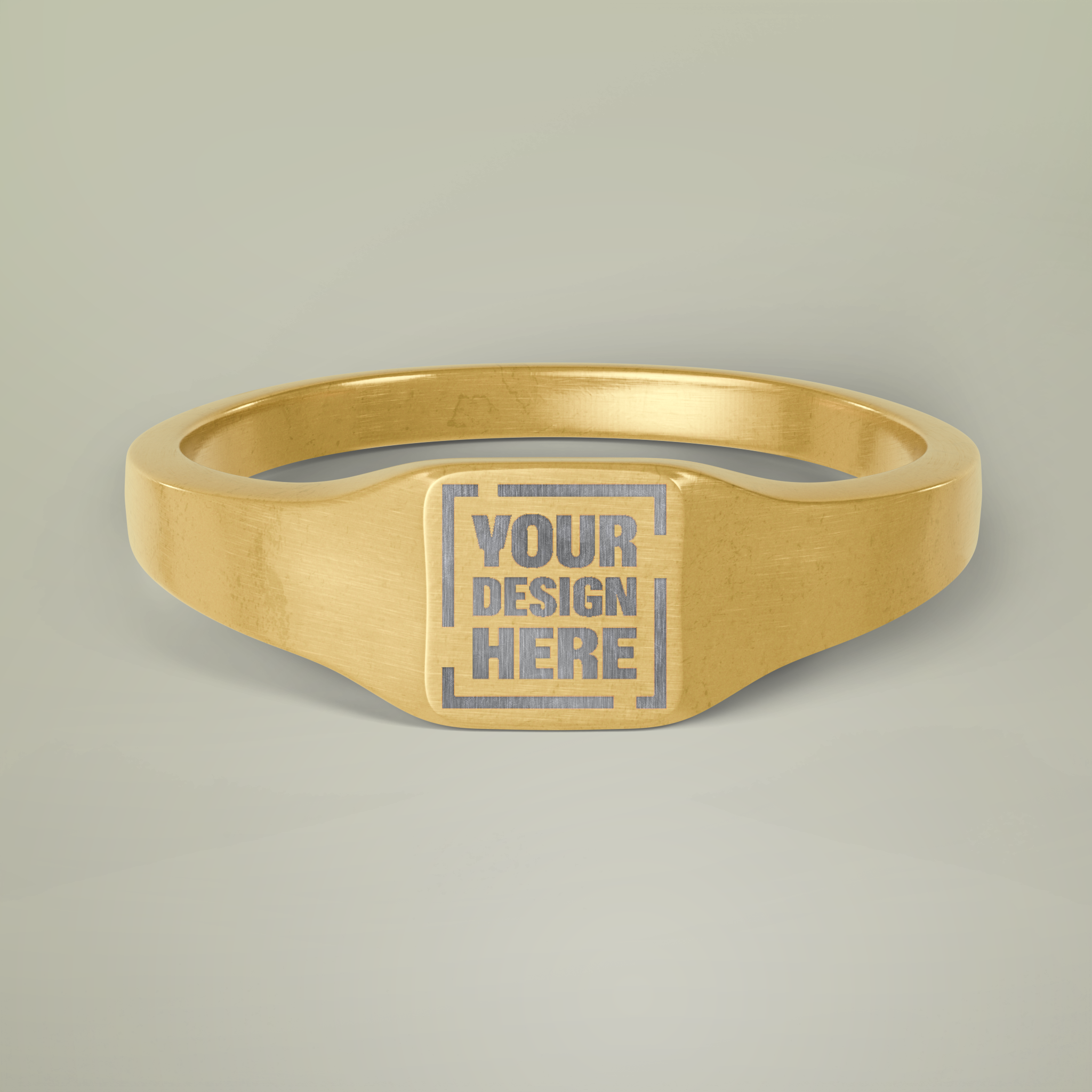 Stainless Steel Square Signet Ring (Engraving) - Thumbnail Image