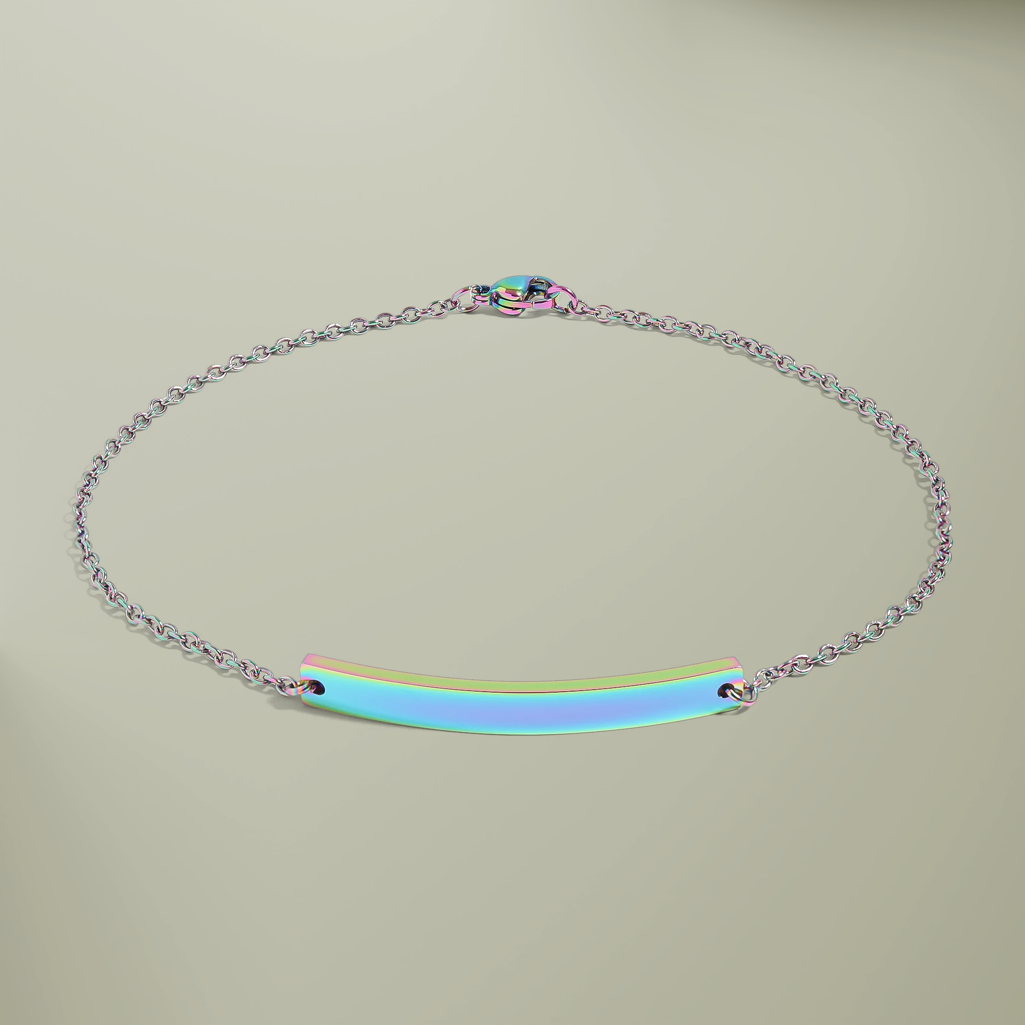 Curved Bar Anklet (Engraving) - Thumbnail Image