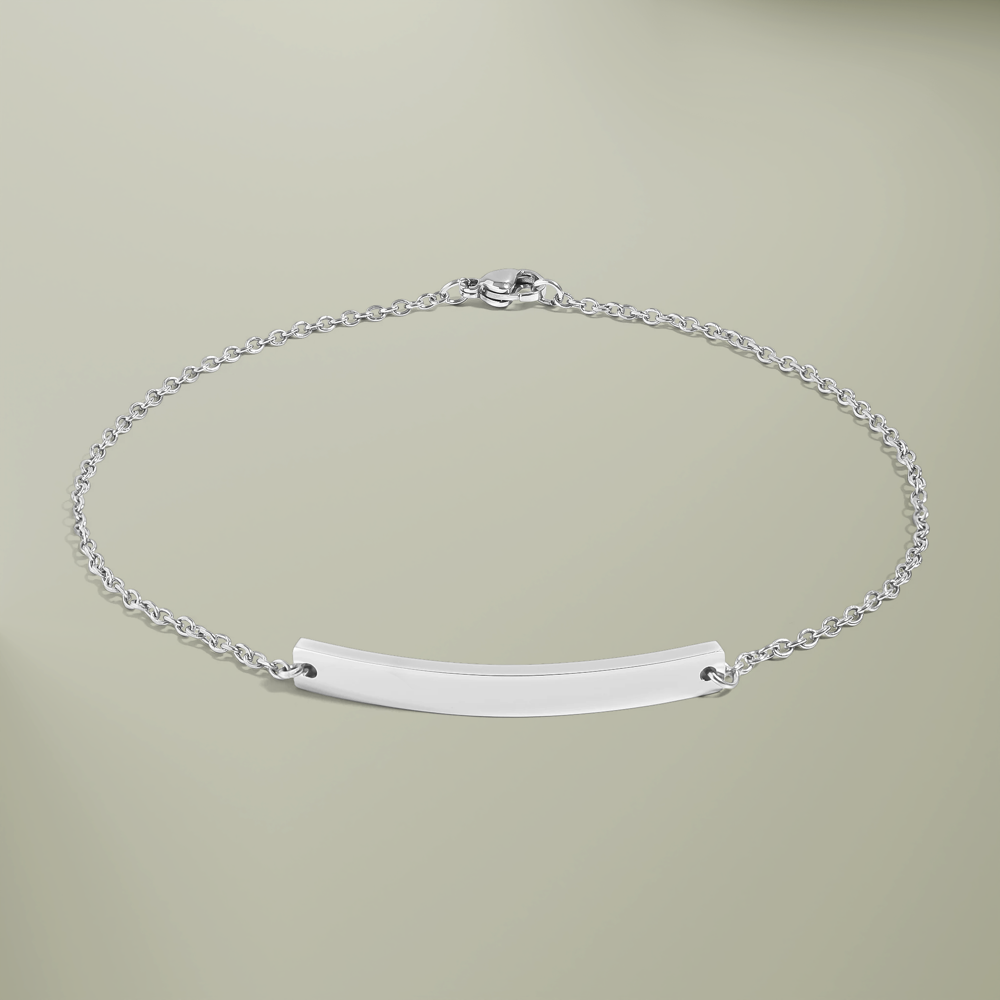 Curved Bar Anklet (Engraving) - Main Image