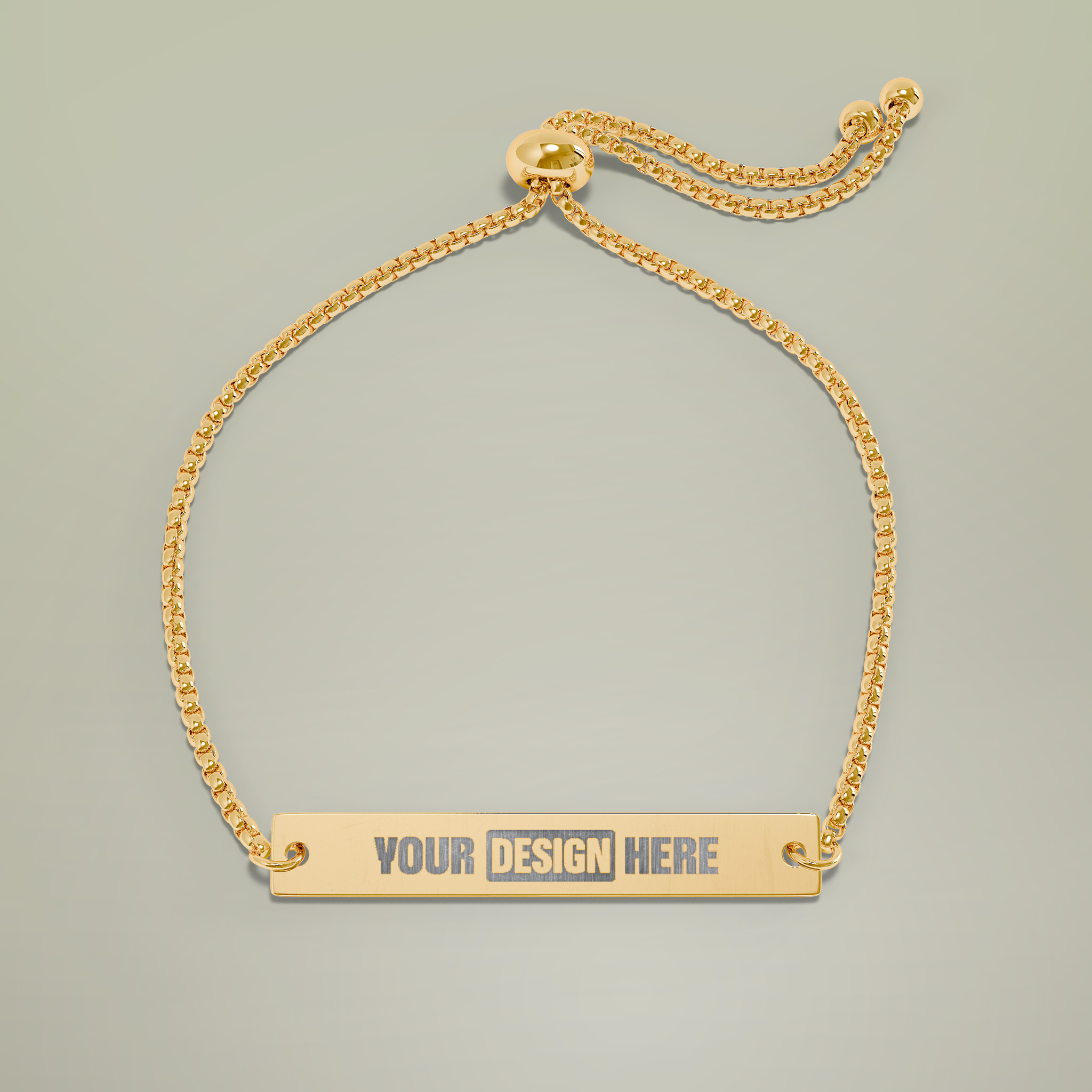 Adjustable Flat Bar Bracelet (Engraving)