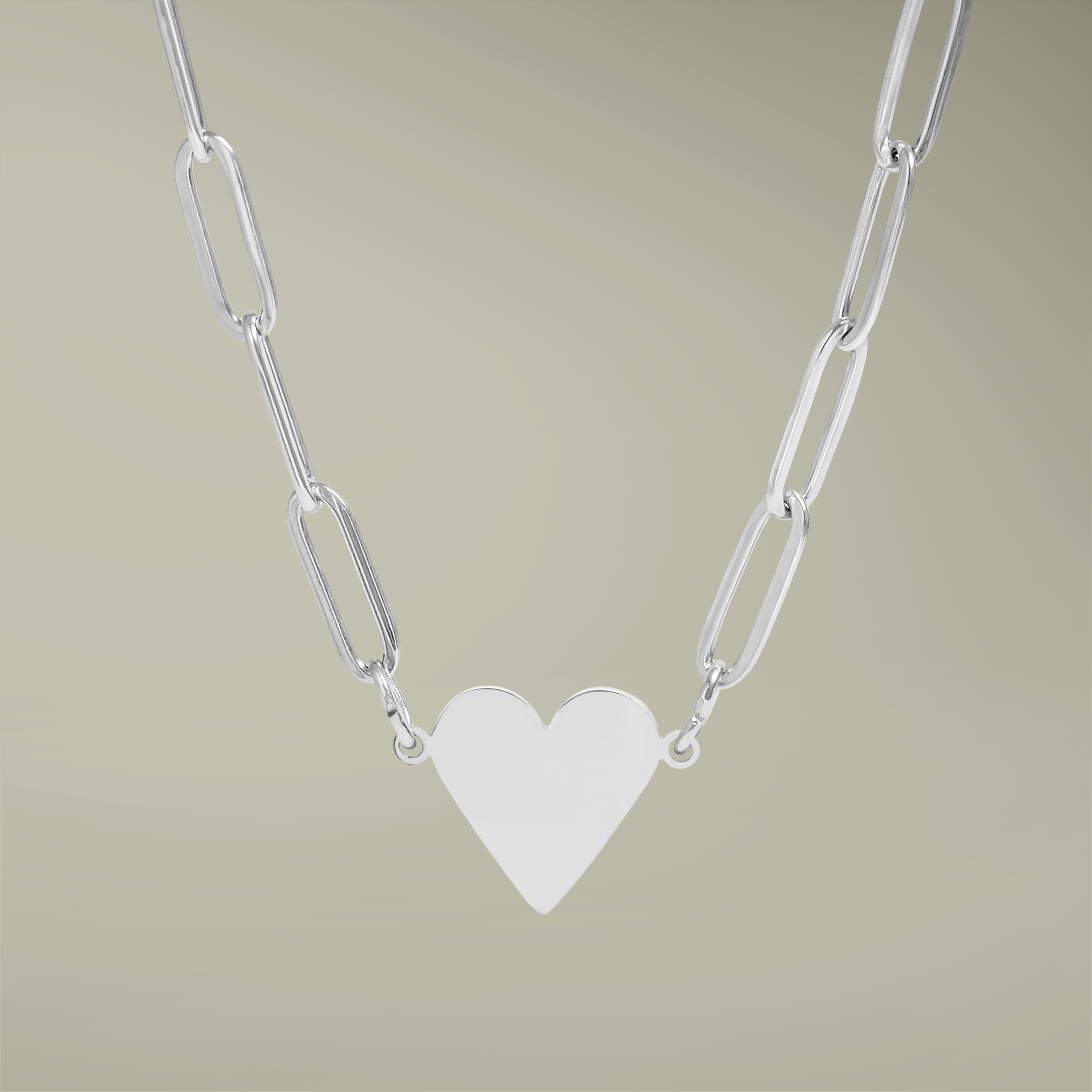 Paperclip Heart Necklace (Engraving) - Thumbnail Image