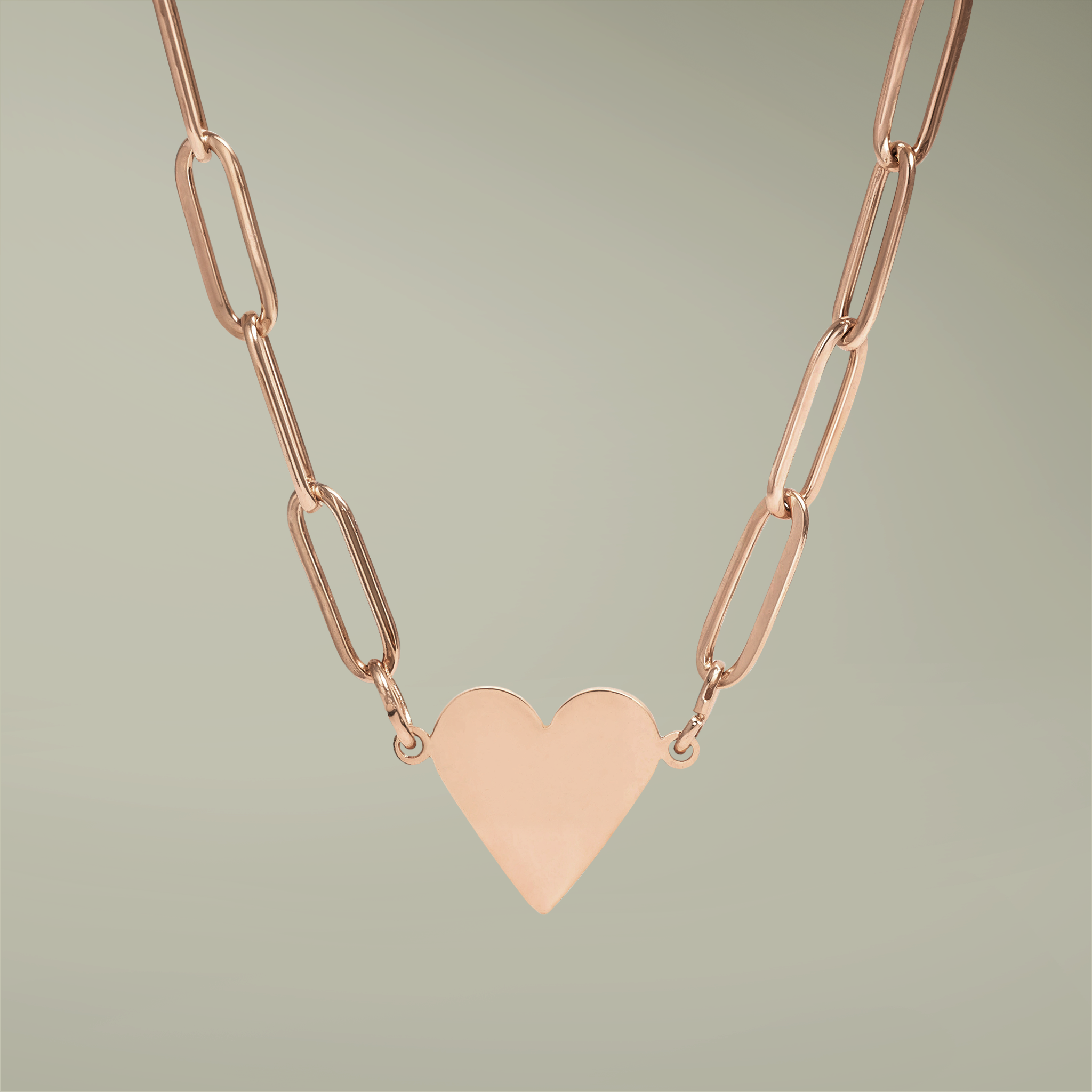 Paperclip Heart Necklace (Engraving) - Main Image