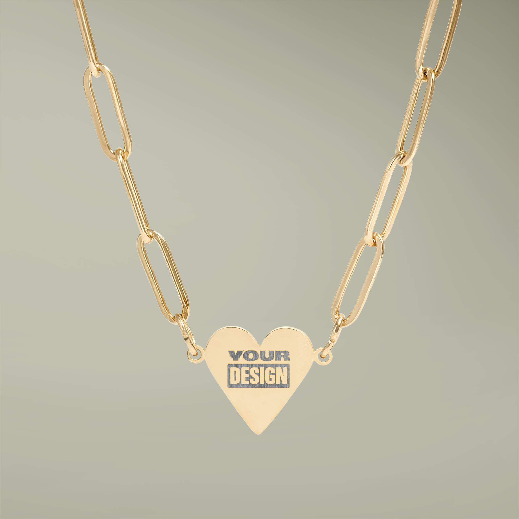 Paperclip Heart Necklace (Engraving) - Thumbnail Image
