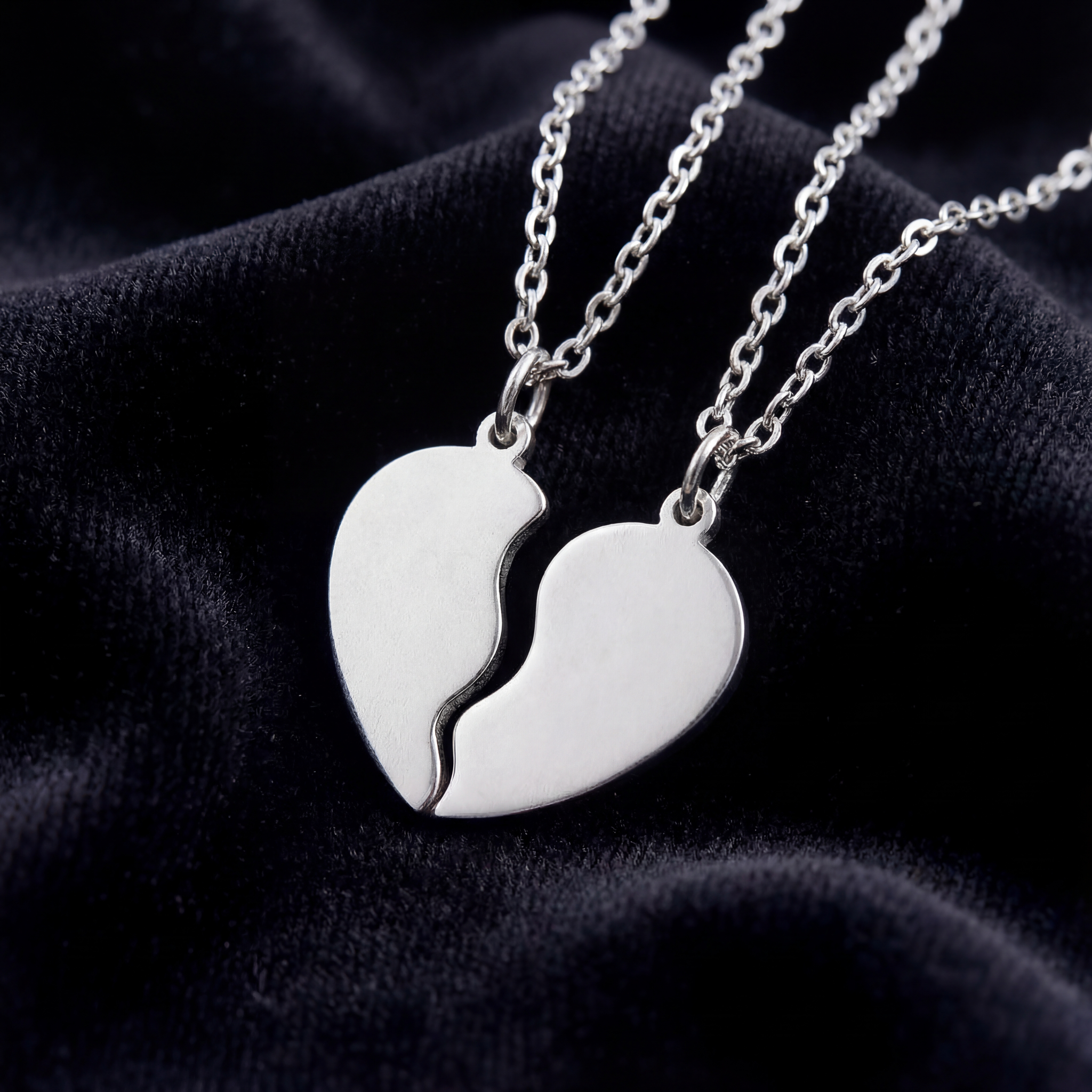 Break Apart Heart Necklace Set (Engraving) - Thumbnail Image