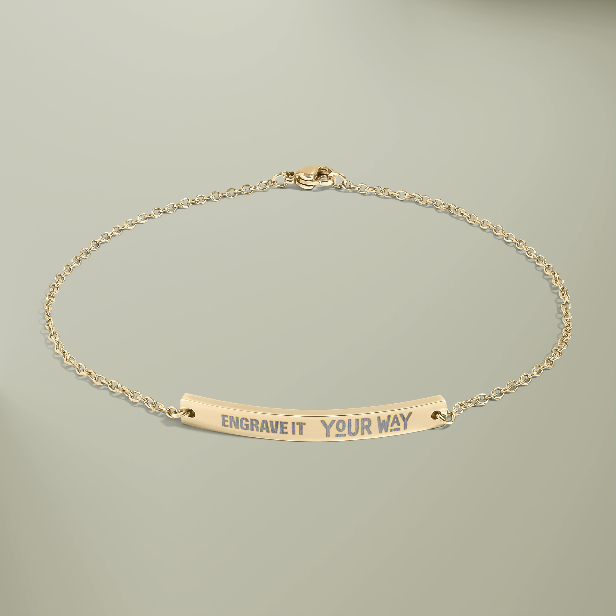 Curved Bar Anklet (Engraving) - Thumbnail Image