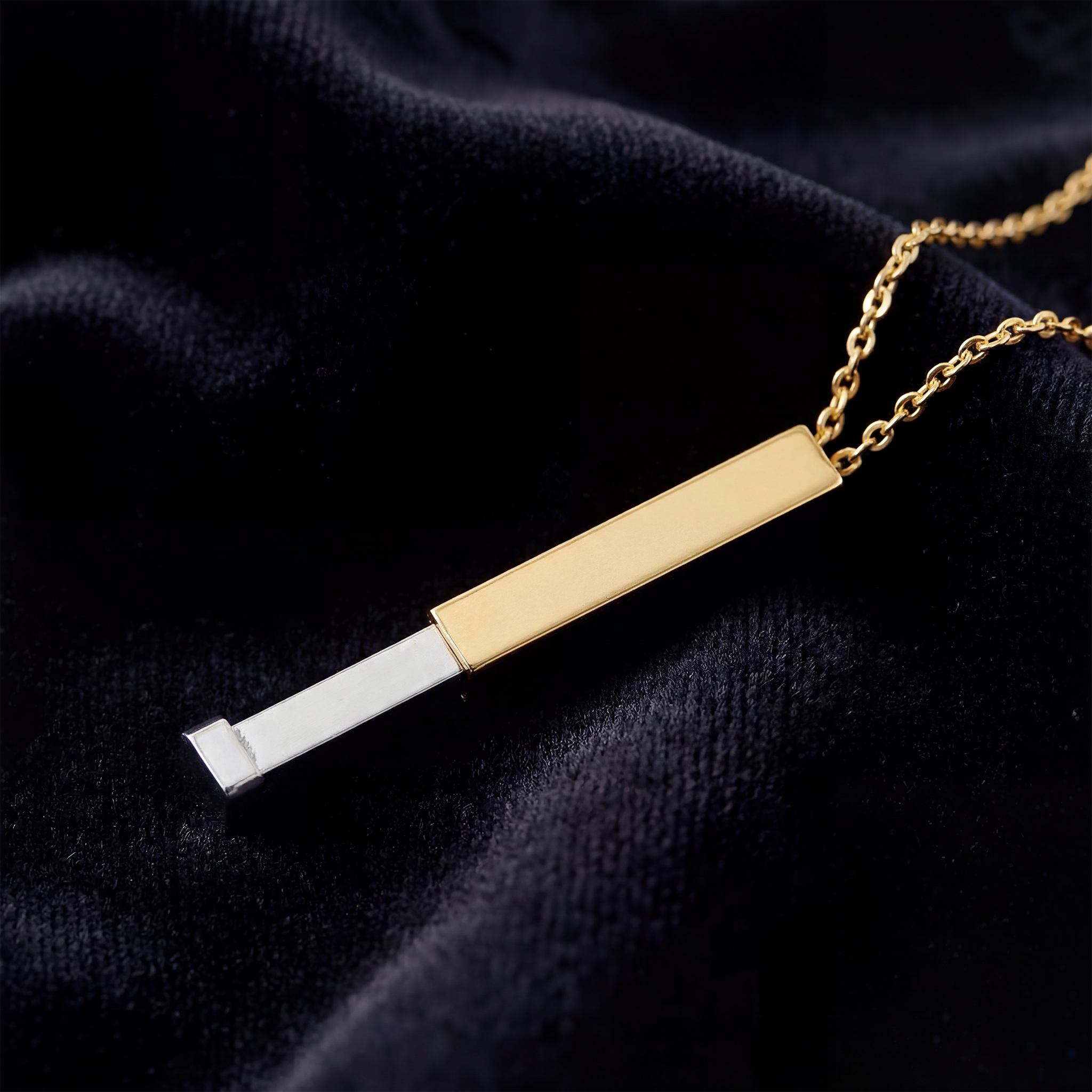 Hidden Message Sliding Blank Bar Necklace (Engraving) - Thumbnail Image