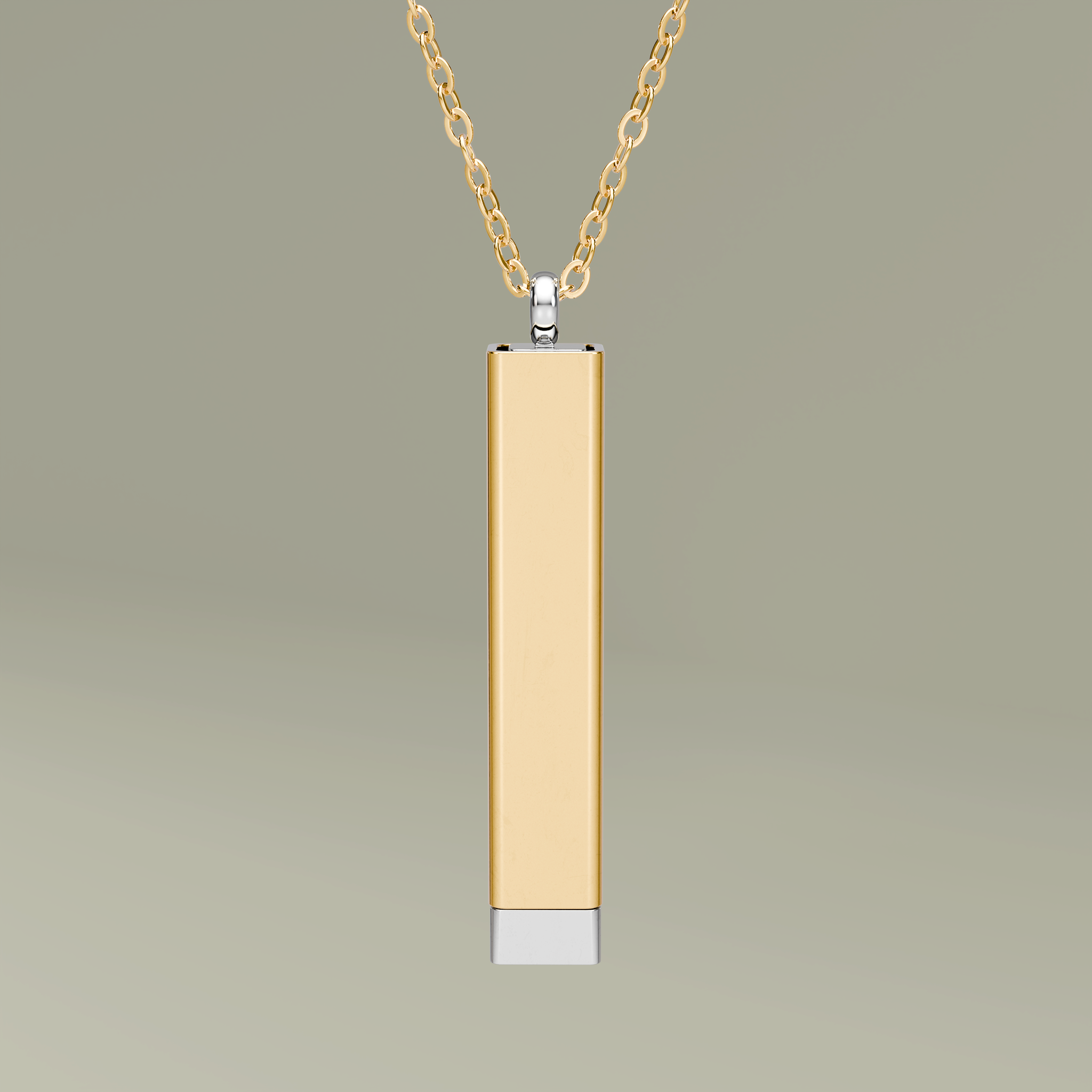 Hidden Message Sliding Blank Bar Necklace (Engraving)Design