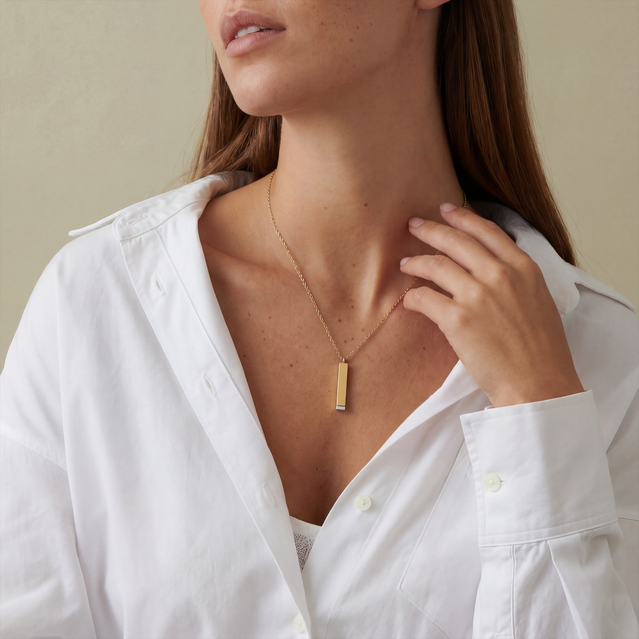 Hidden Message Sliding Blank Bar Necklace (Engraving) - Thumbnail Image