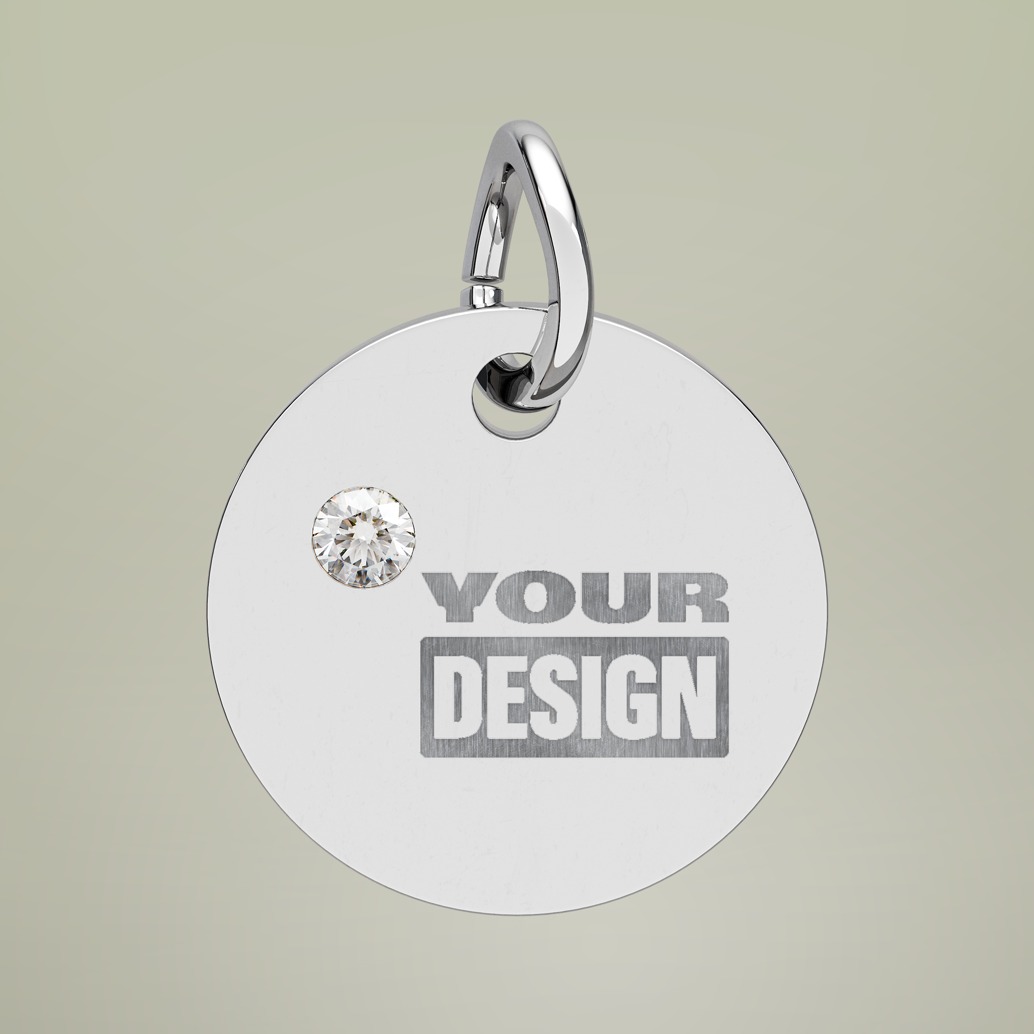 Birthstone Circle Charm (Engraving) - Thumbnail Image