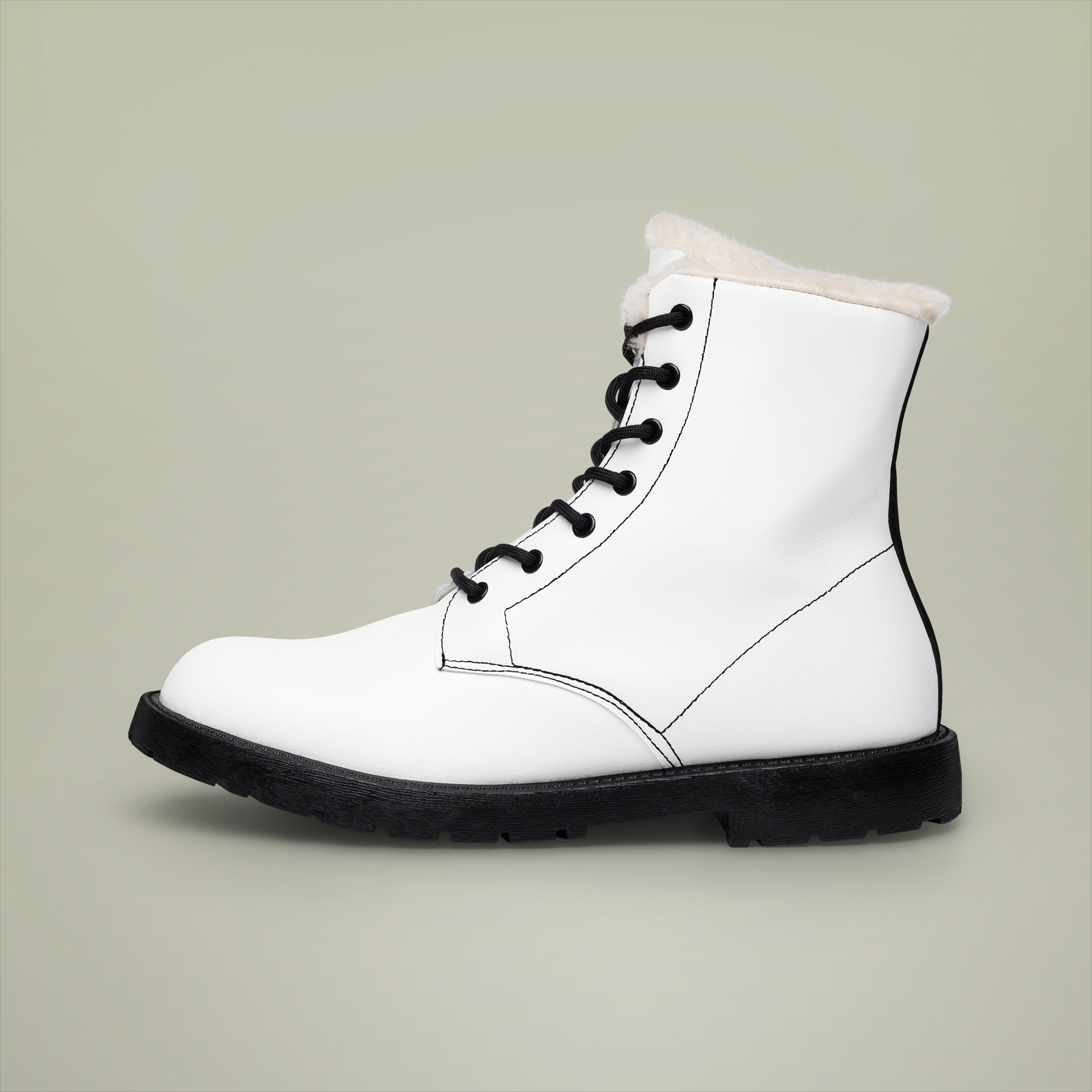 Men's Fur and Leather Boots - Thumbnail Image