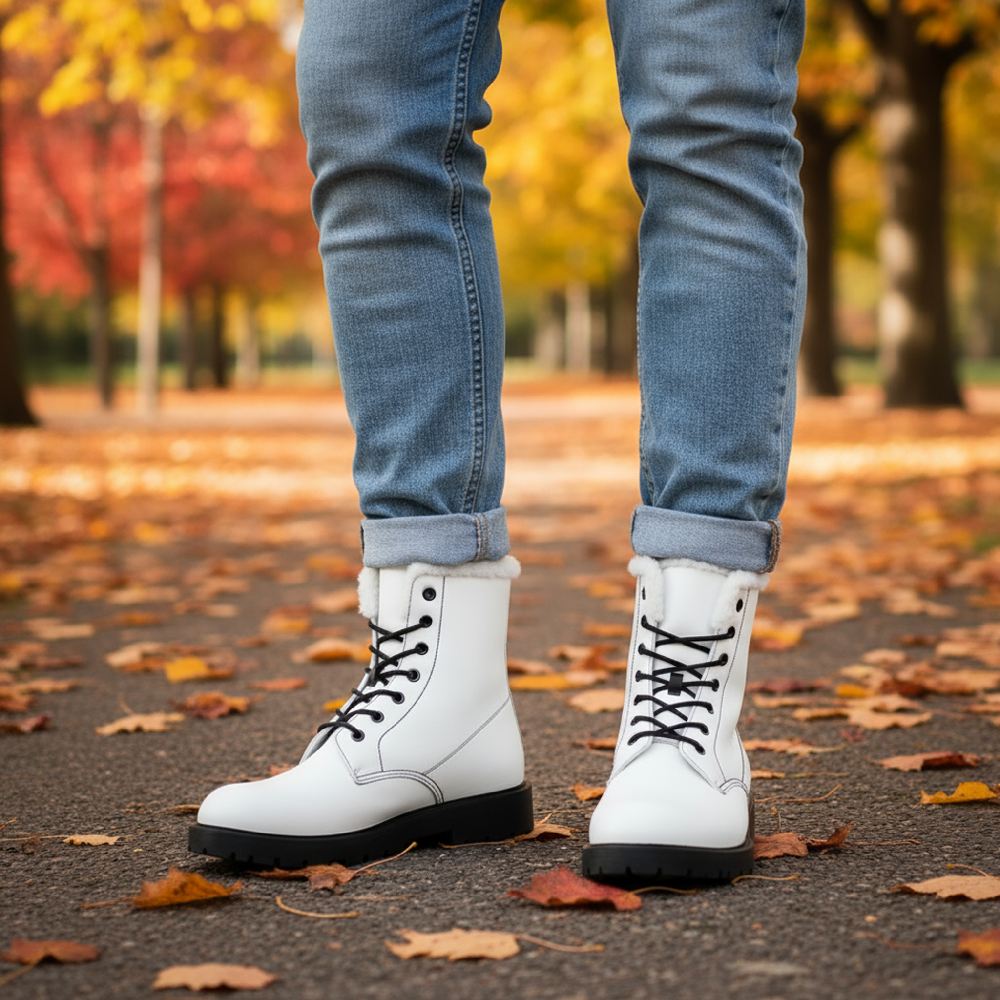 Men's Fur and Leather Boots - Thumbnail Image