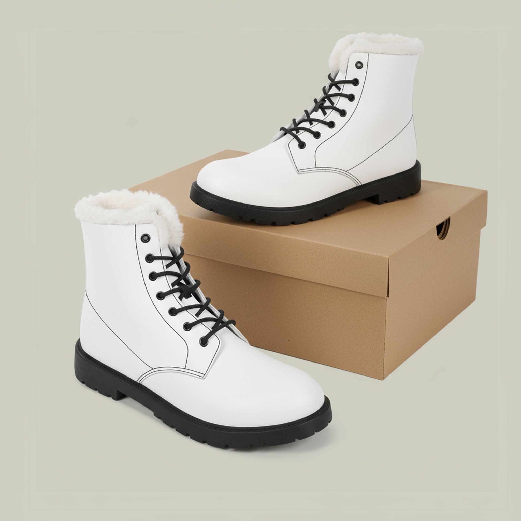 Men's Fur and Leather Boots - Thumbnail Image