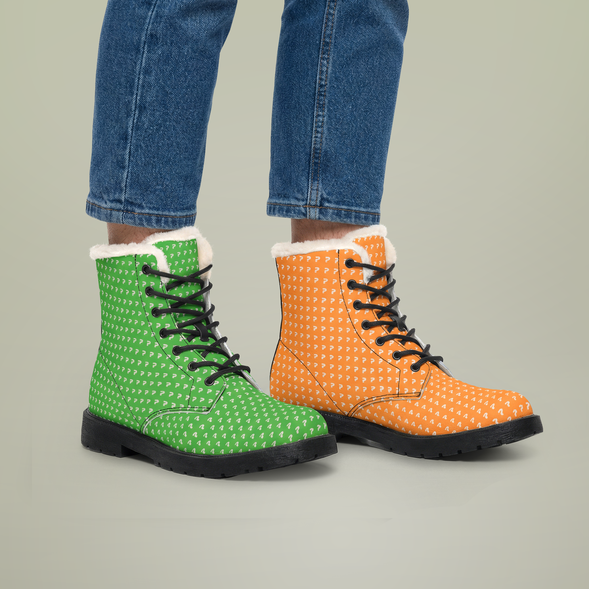 Men's Fur and Leather Boots - Thumbnail Image