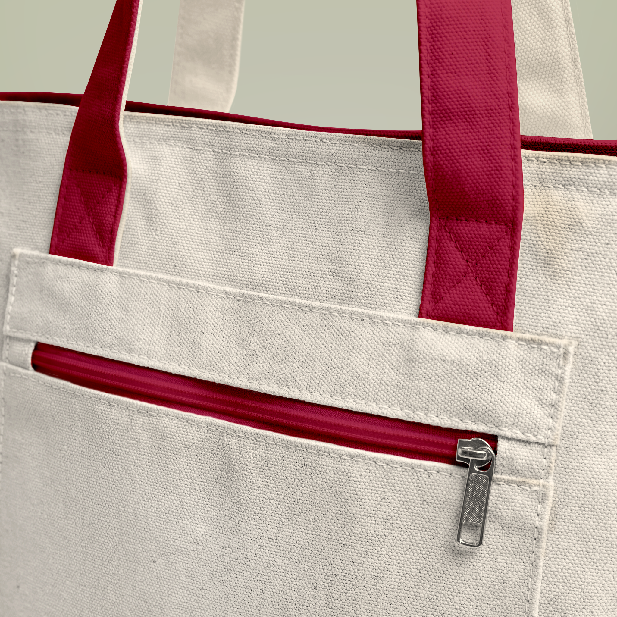 Zippered Canvas Tote - Thumbnail Image