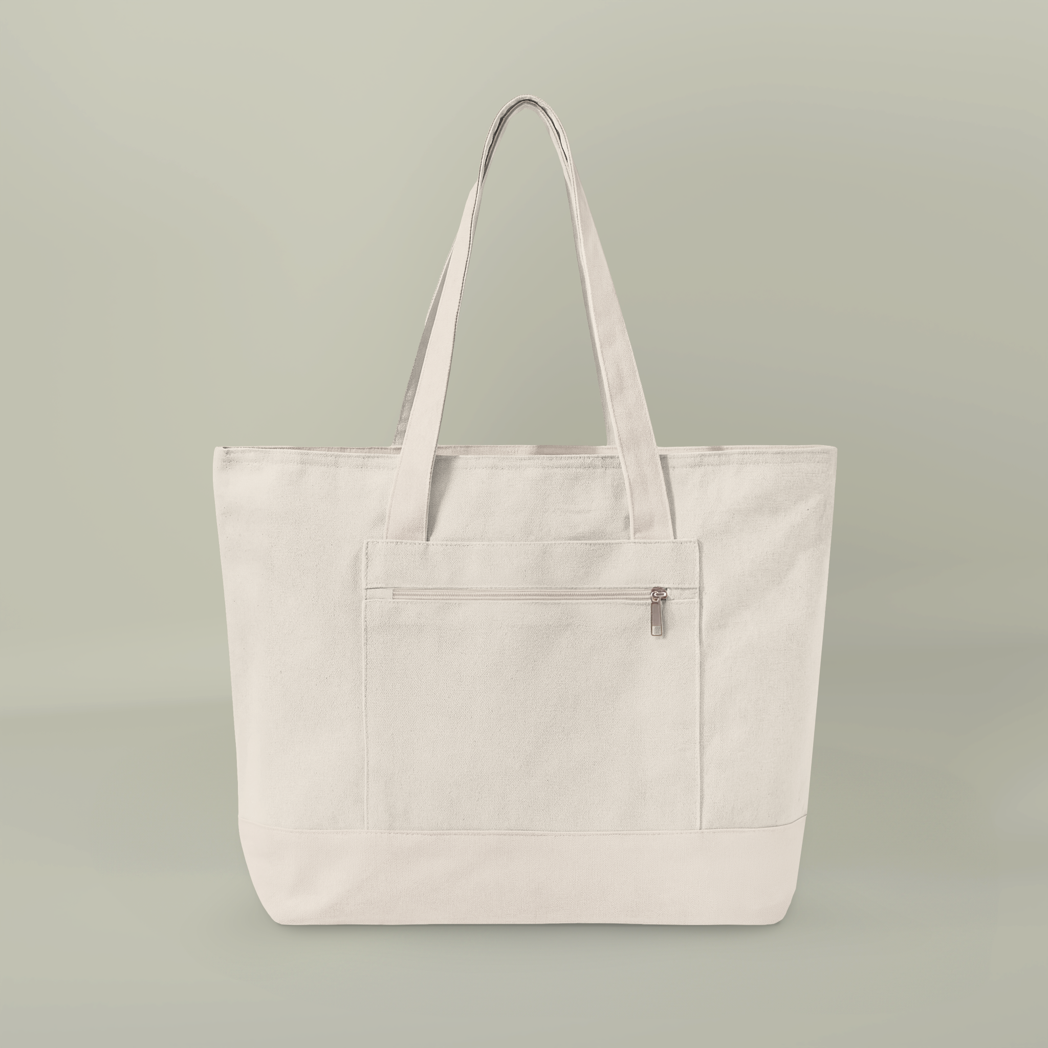 Zippered Canvas Tote - Thumbnail Image