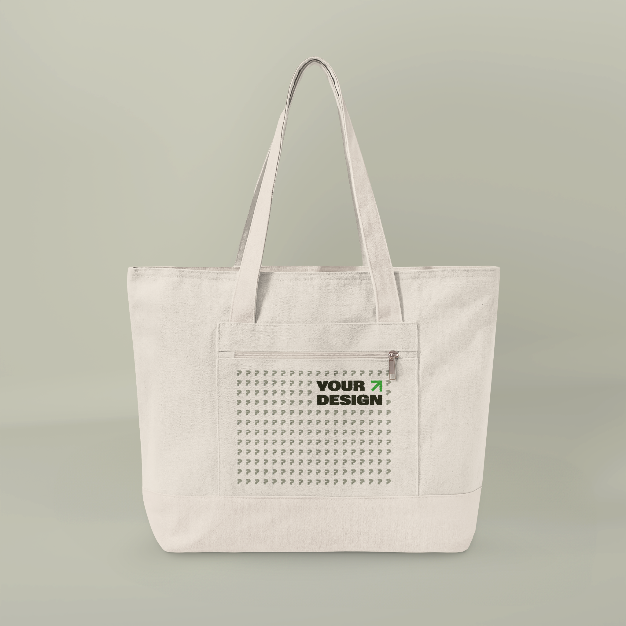 Zippered Canvas Tote - Thumbnail Image