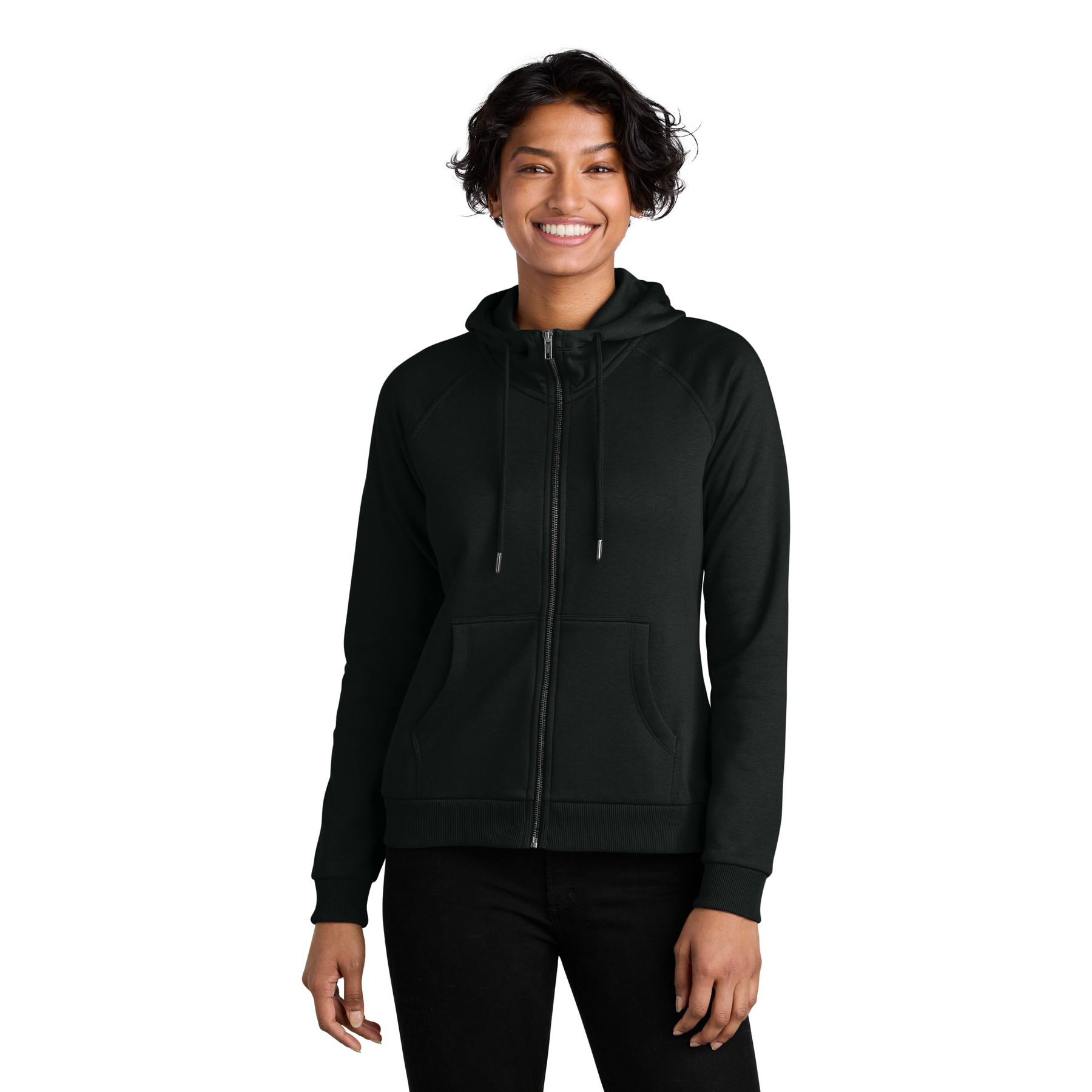 Women's Organic CVC Fleece Full-Zip Hoodie - Main Image